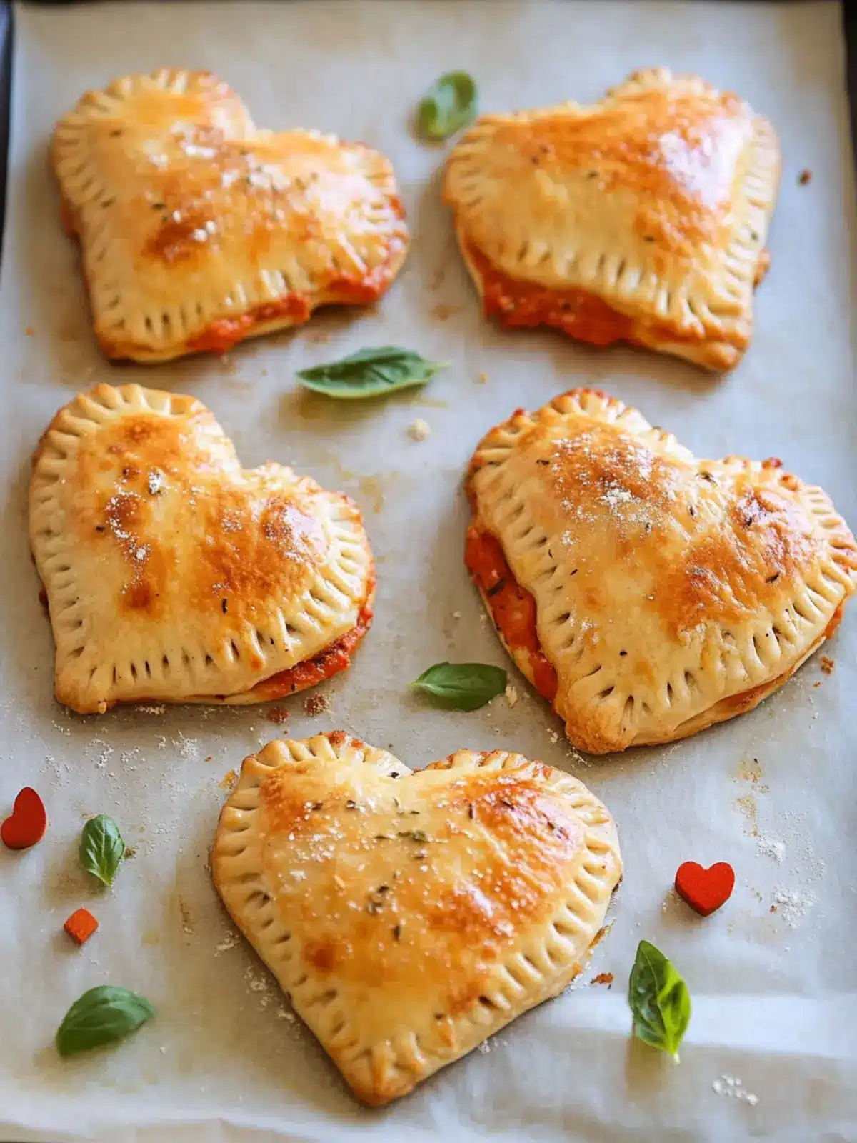 Mini Heart-Shaped Calzones