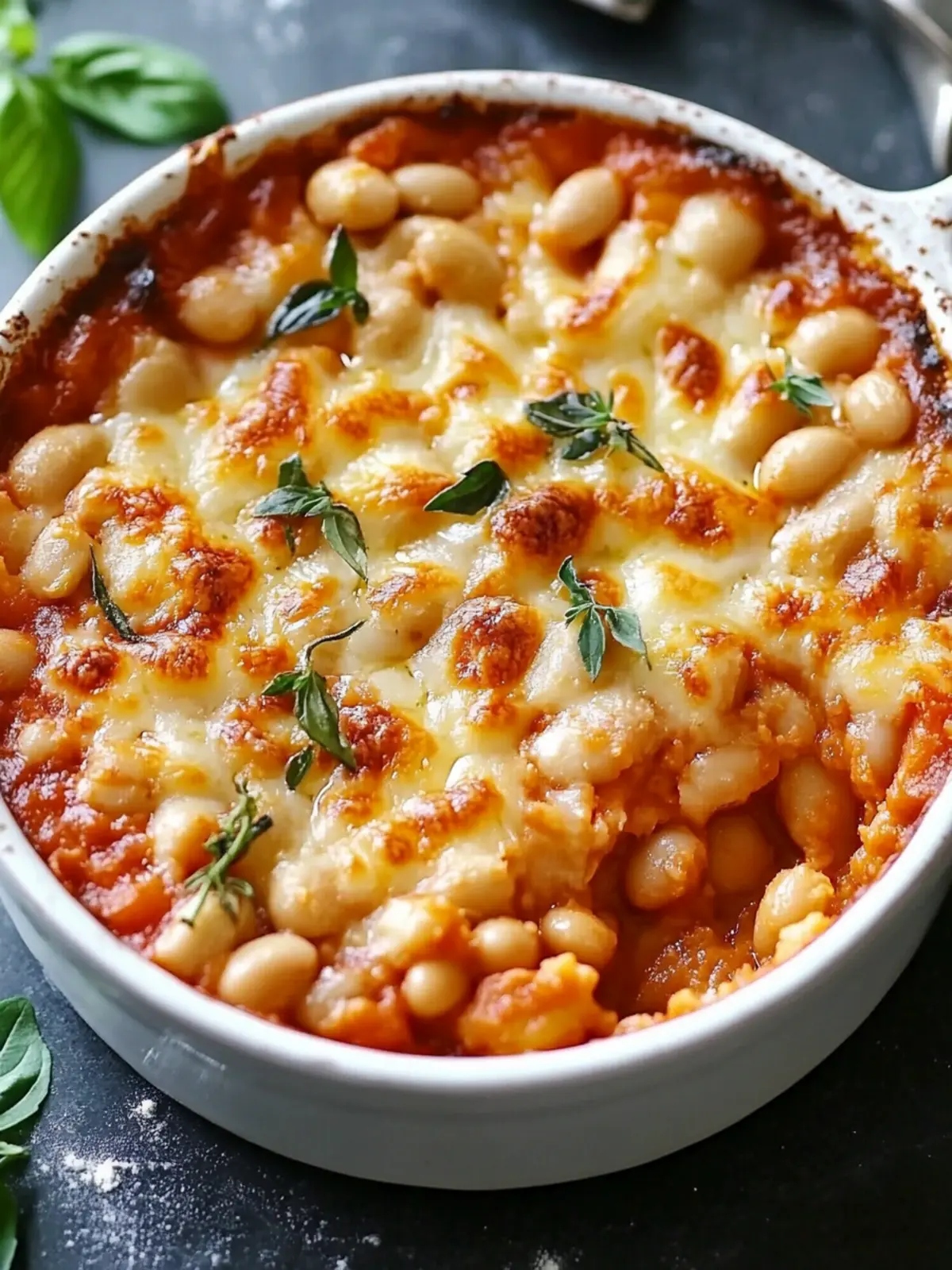 7-Ingredient Cheesy White Bean Tomato Bake for Cozy Nights 2 7-Ingredient Cheesy White Bean Tomato Bake