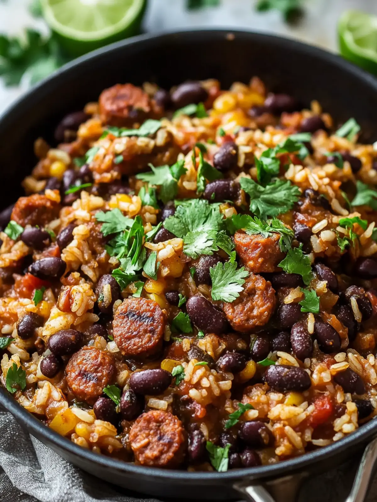 Savor Black Beans, Sausage and Rice Skillet in 30 Minutes 2 Black Beans, Sausage and Rice Skillet