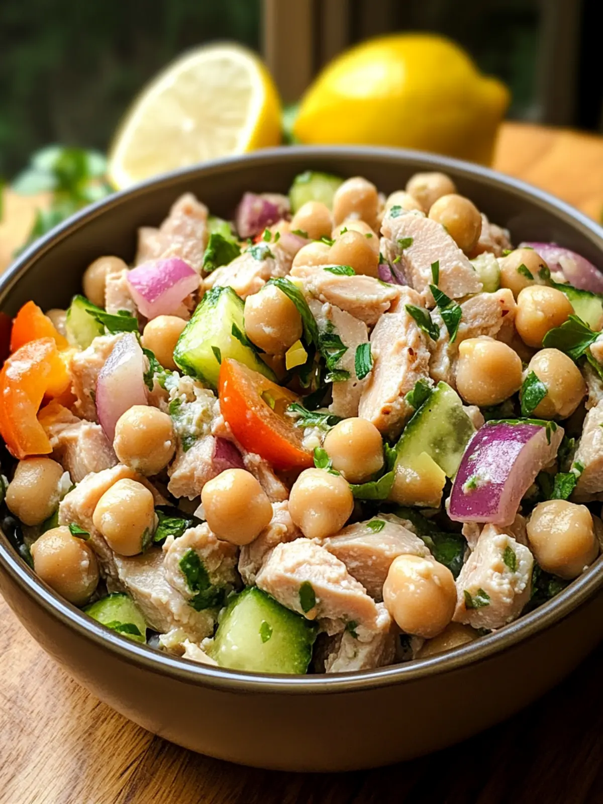 Healthy Tuna Garbanzo Bean Salad for a Quick Energizing Lunch 5 Healthy Tuna Garbanzo Bean Salad