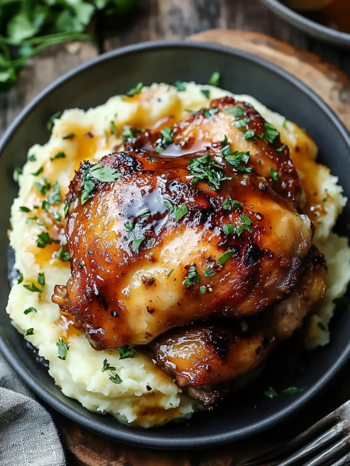 Chipotle Honey Chicken Thighs with Smoky Gouda Mashed Potatoes 5 Chipotle Honey Chicken Thighs With Smoked Gouda Mashed Potatoes
