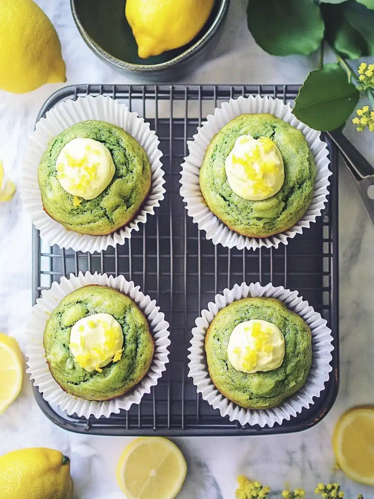 Deliciously Light and Fluffy Matcha Lemon Muffins to Brighten Mornings 5 Light and Fluffy Matcha Lemon Muffins