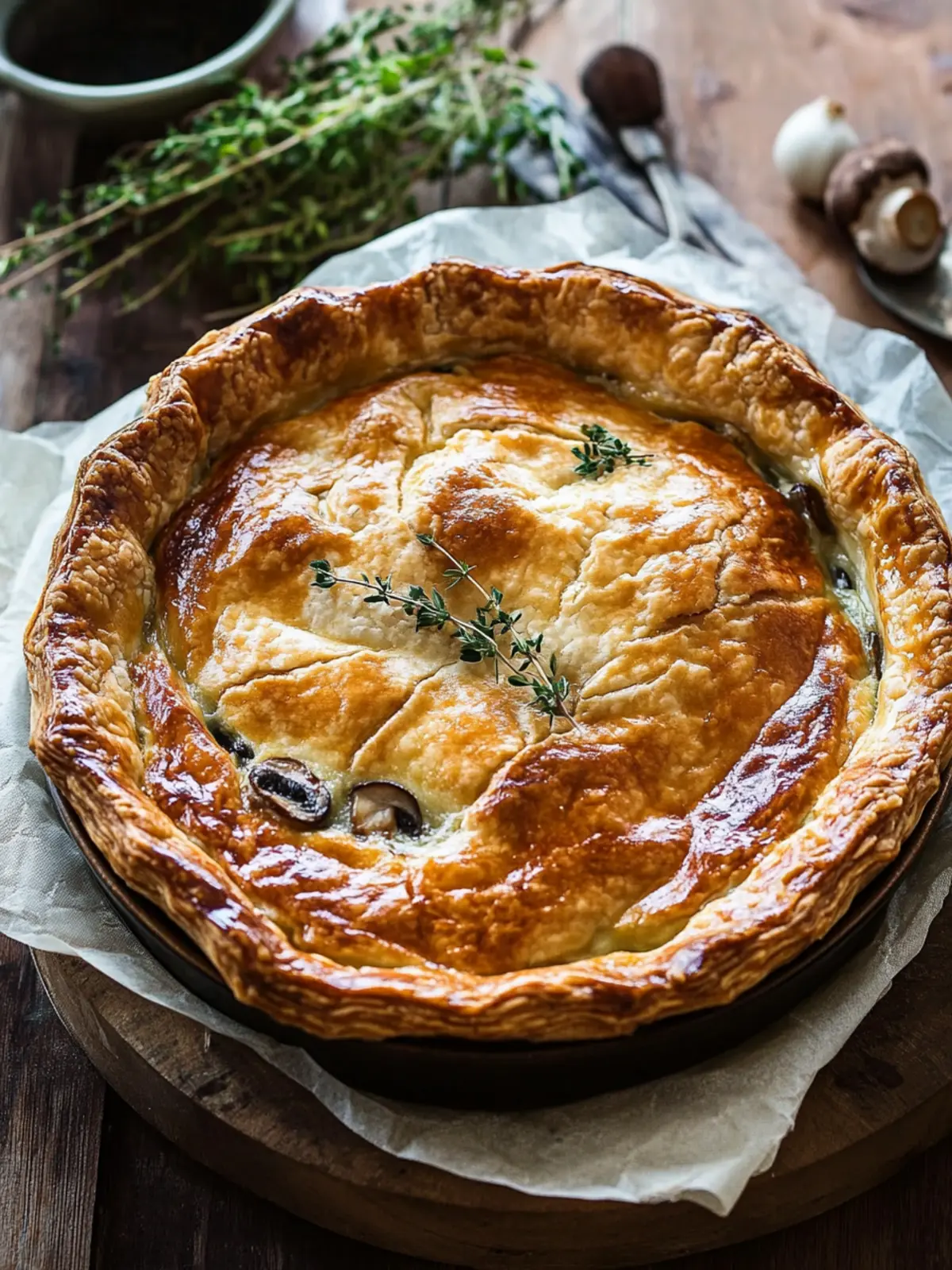 Ultimate French Chicken and Mushroom Pie Tourte Recipe 2 French Chicken And Mushroom Pie (Tourte)