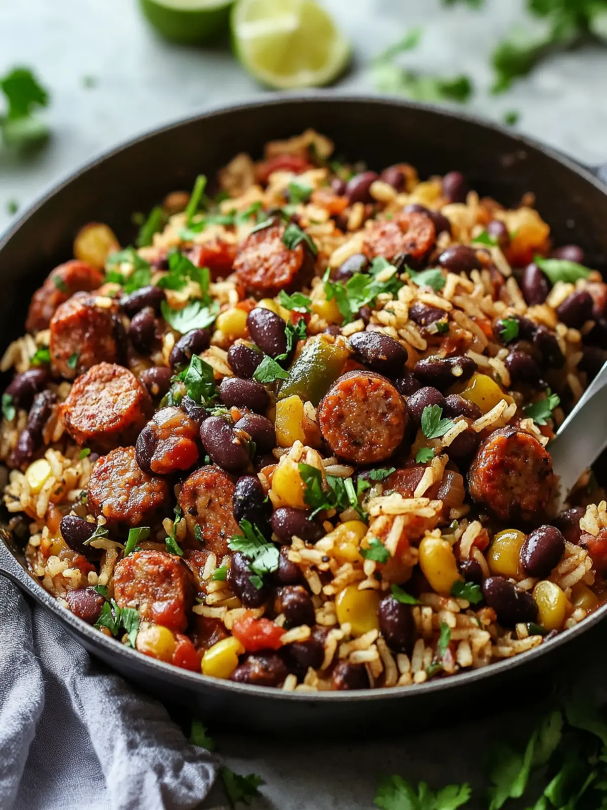 Savor Black Beans, Sausage and Rice Skillet in 30 Minutes 3 Black Beans, Sausage and Rice Skillet