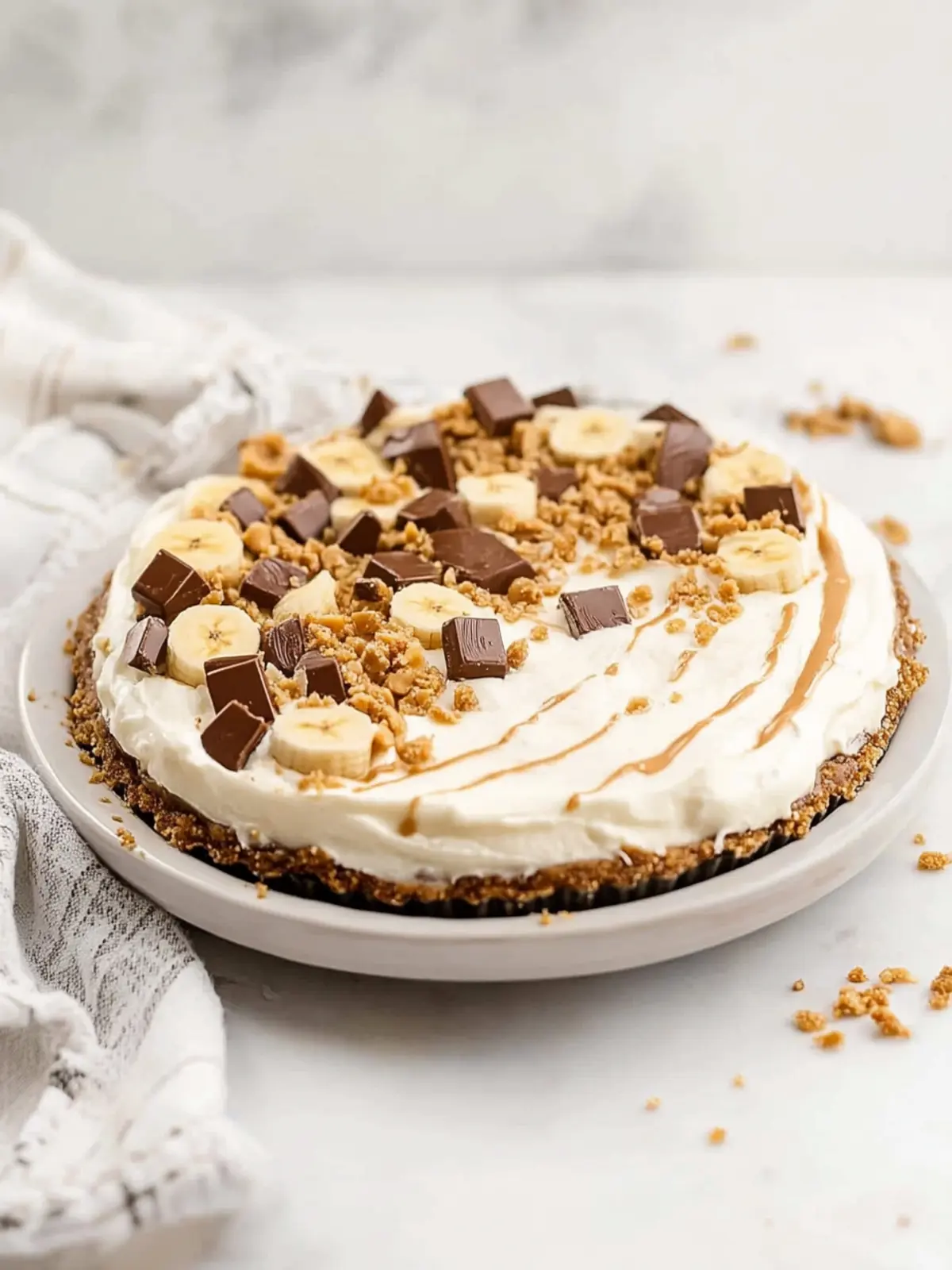 Delicious No Bake Reese Peanut Butter Chocolate Banana Pie 4 No Bake Reese Peanut Butter Chocolate Banana Cream Pie