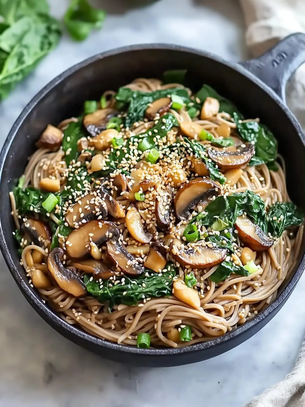 Delicious Miso Spinach and Mushroom Soba Noodles Ready in 15 Minutes 2 Miso Spinach and Mushroom Soba Noodles