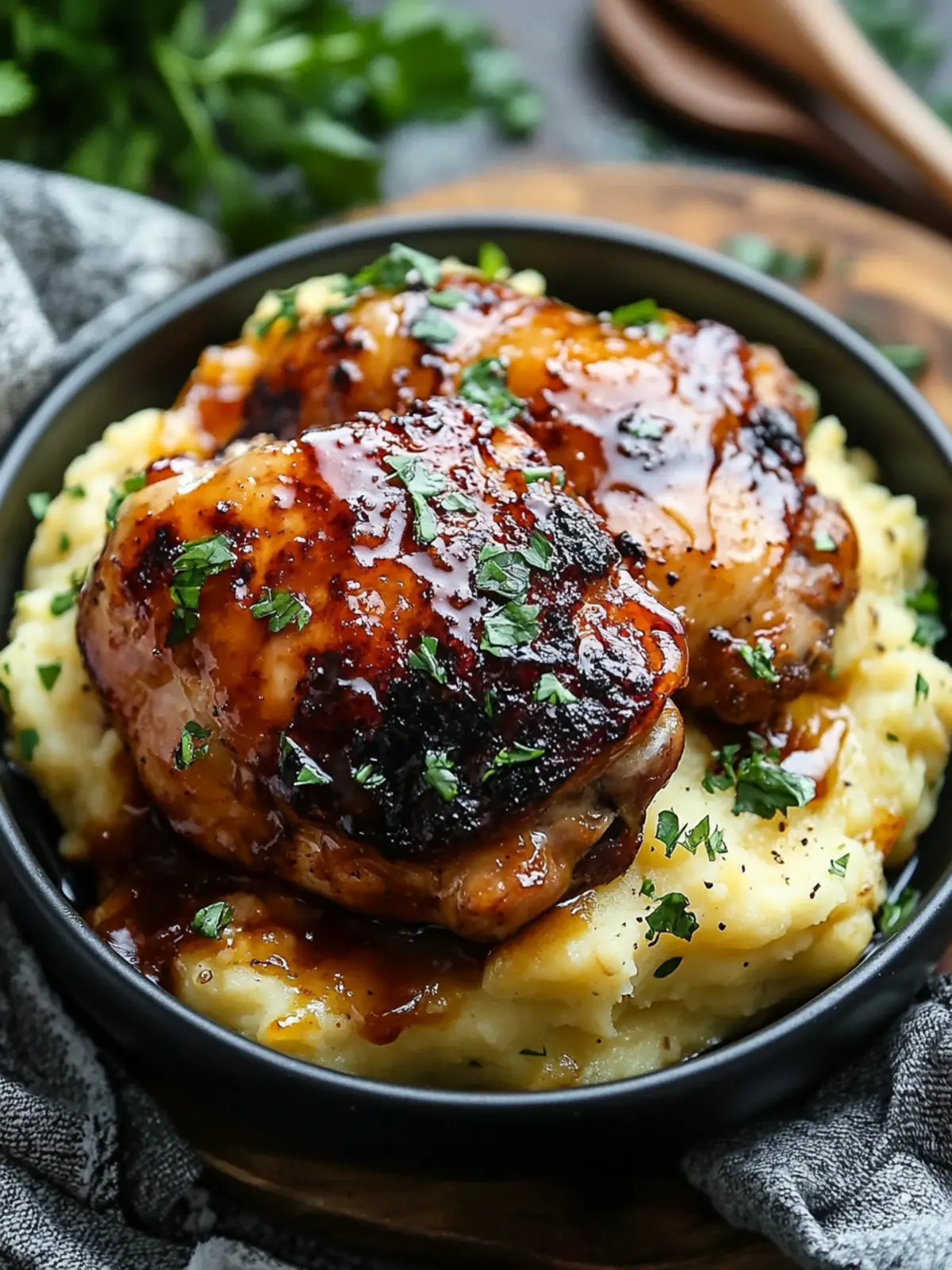 Chipotle Honey Chicken Thighs with Smoky Gouda Mashed Potatoes 3 Chipotle Honey Chicken Thighs With Smoked Gouda Mashed Potatoes