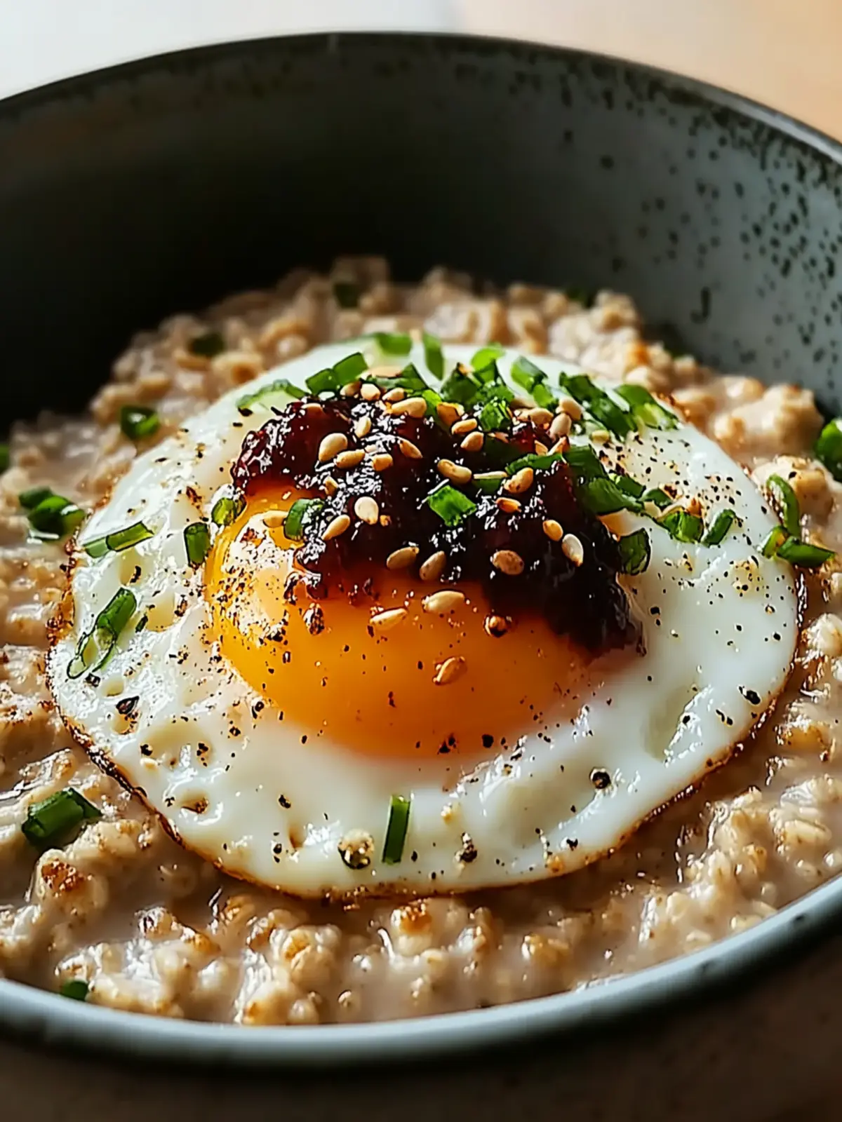 Savory Miso Oatmeal with a Jammy Egg: Cozy Comfort Bowl 5 Savory Miso Oatmeal with a Jammy Egg