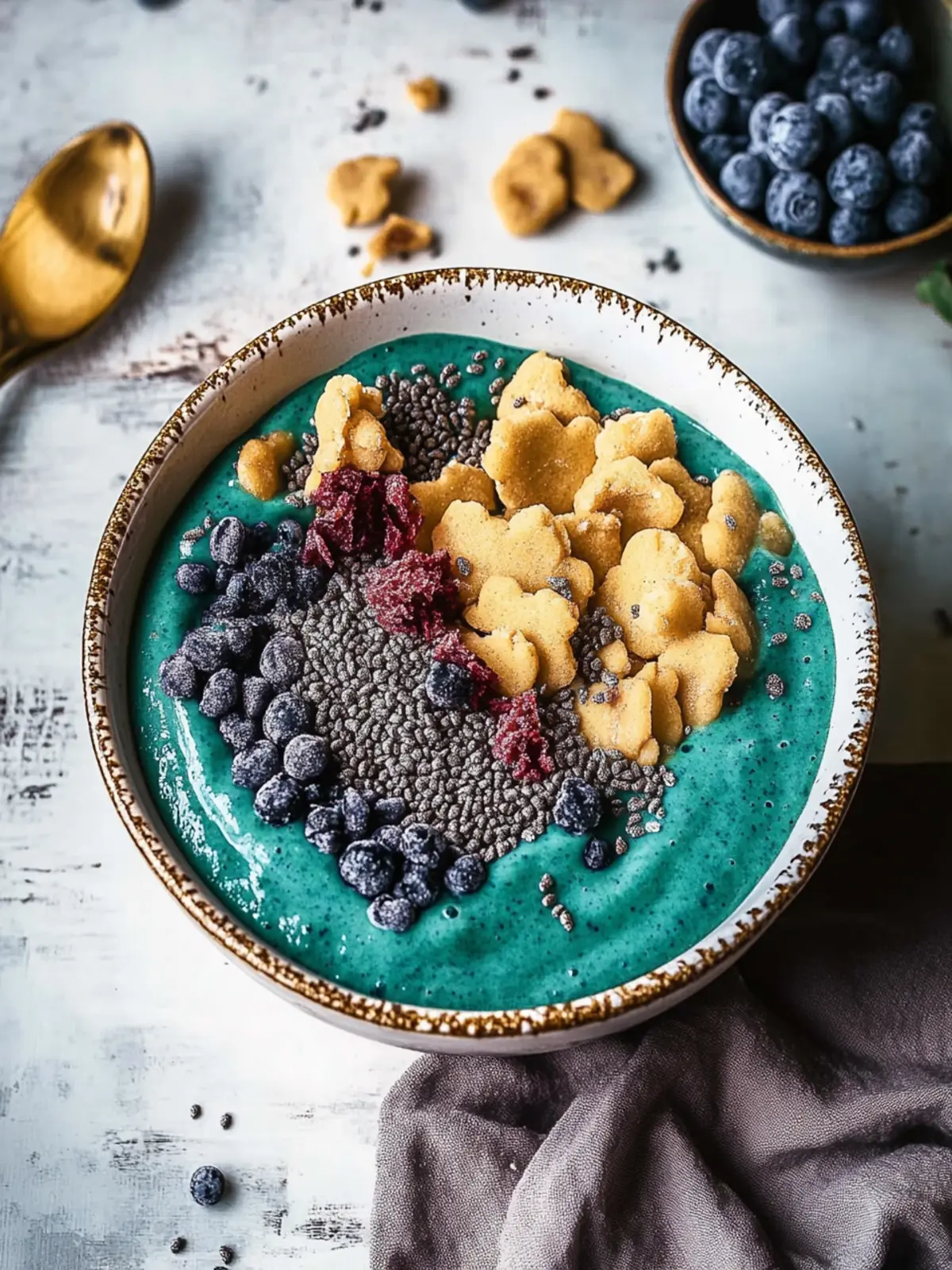 Cookie Monster Blue Spirulina Smoothie Bowl for a Fun Breakfast 5 Cookie Monster Blue Spirulina Smoothie Bowl