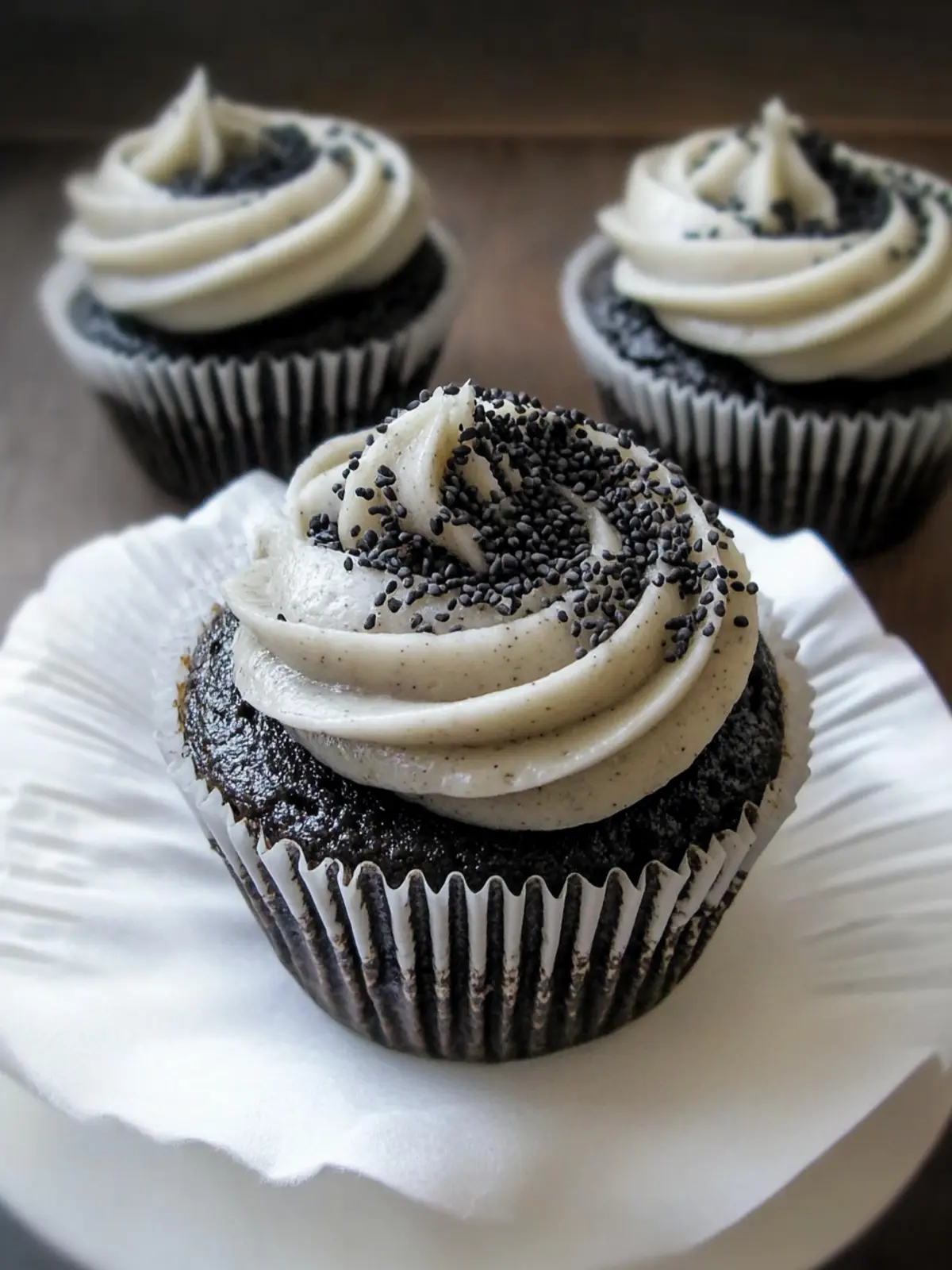 Black Sesame Cupcakes