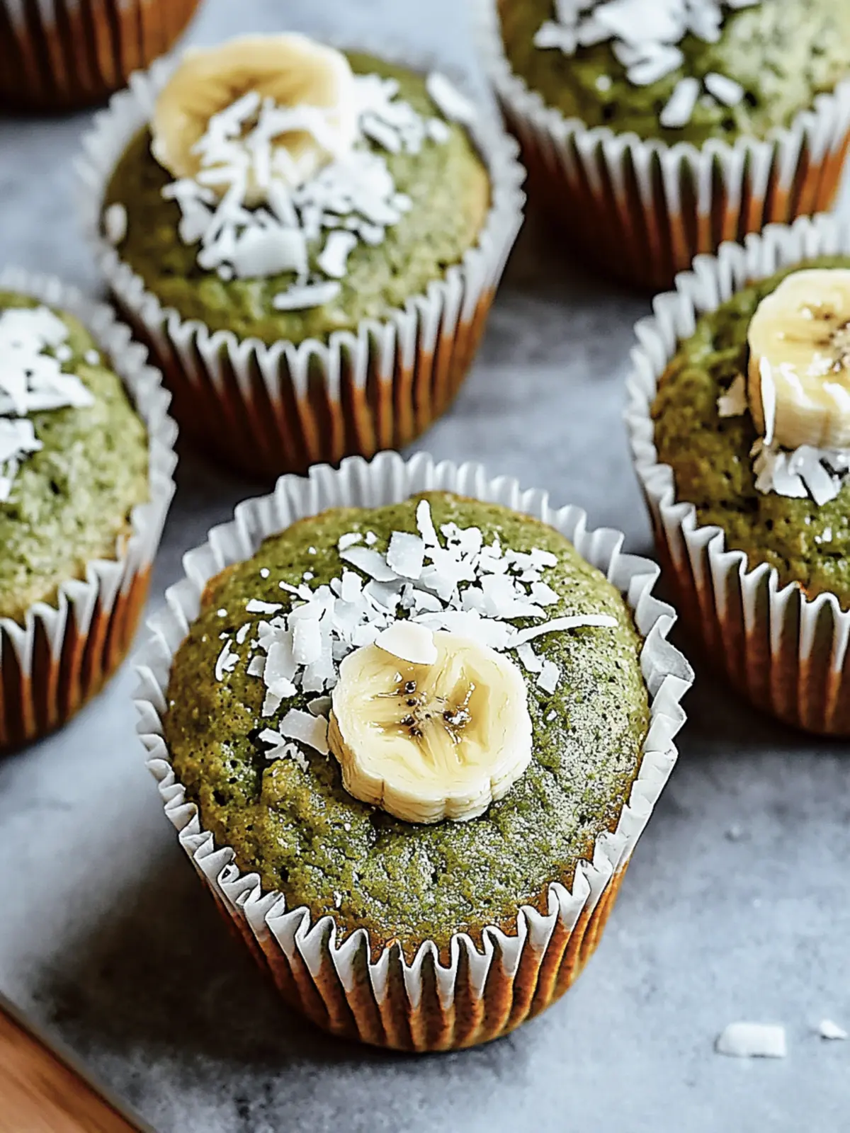 Delicious Matcha Muffins with Banana and Coconut Bliss 5 Matcha Muffins with Banana and Coconut