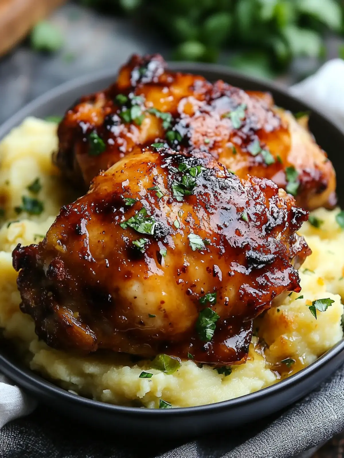 Chipotle Honey Chicken Thighs with Smoky Gouda Mashed Potatoes 2 Chipotle Honey Chicken Thighs With Smoked Gouda Mashed Potatoes