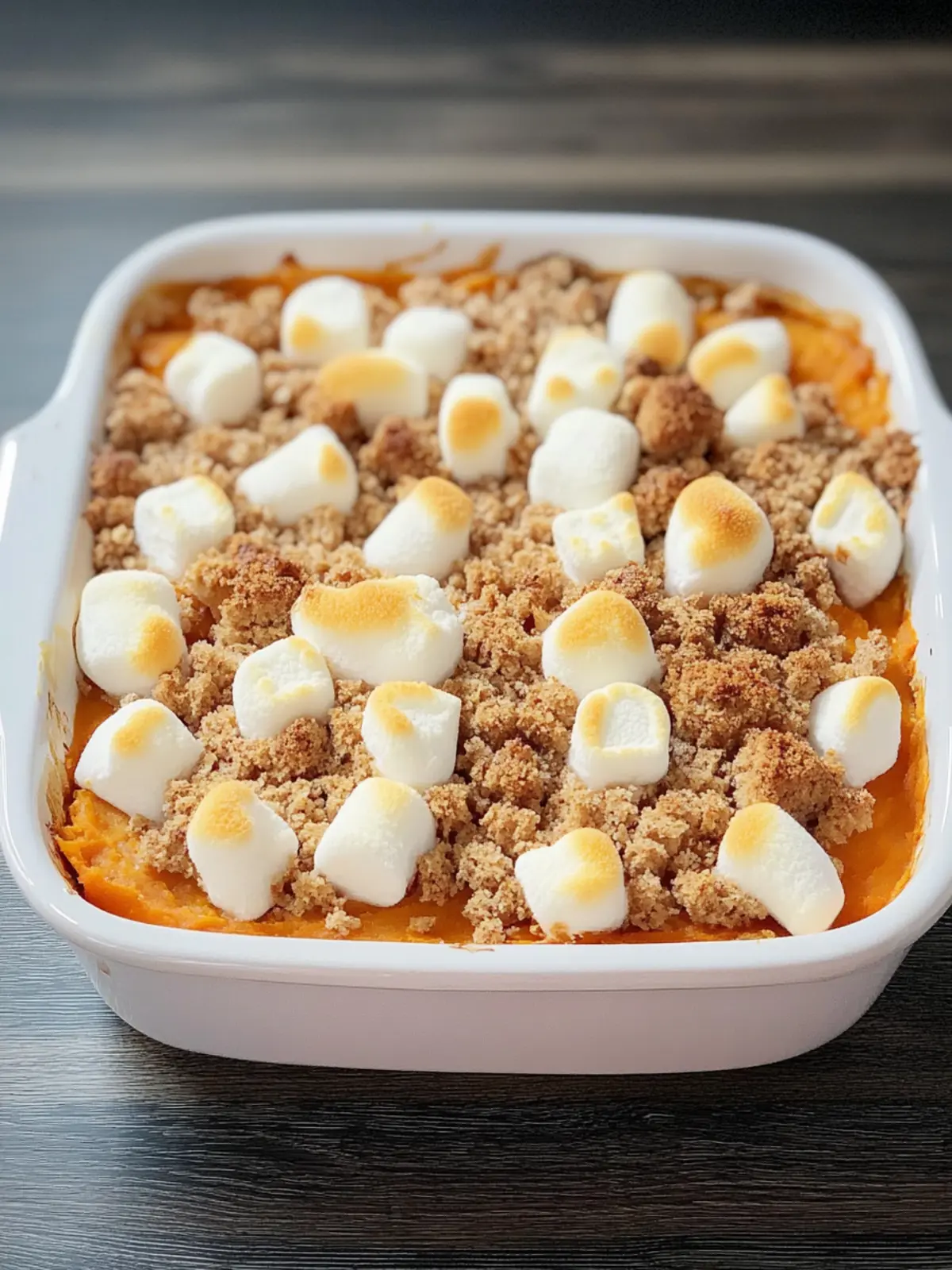 Irresistible Sweet Potato Casserole with Marshmallows & Streusel 4 Sweet Potato Casserole with Marshmallows and Streusel