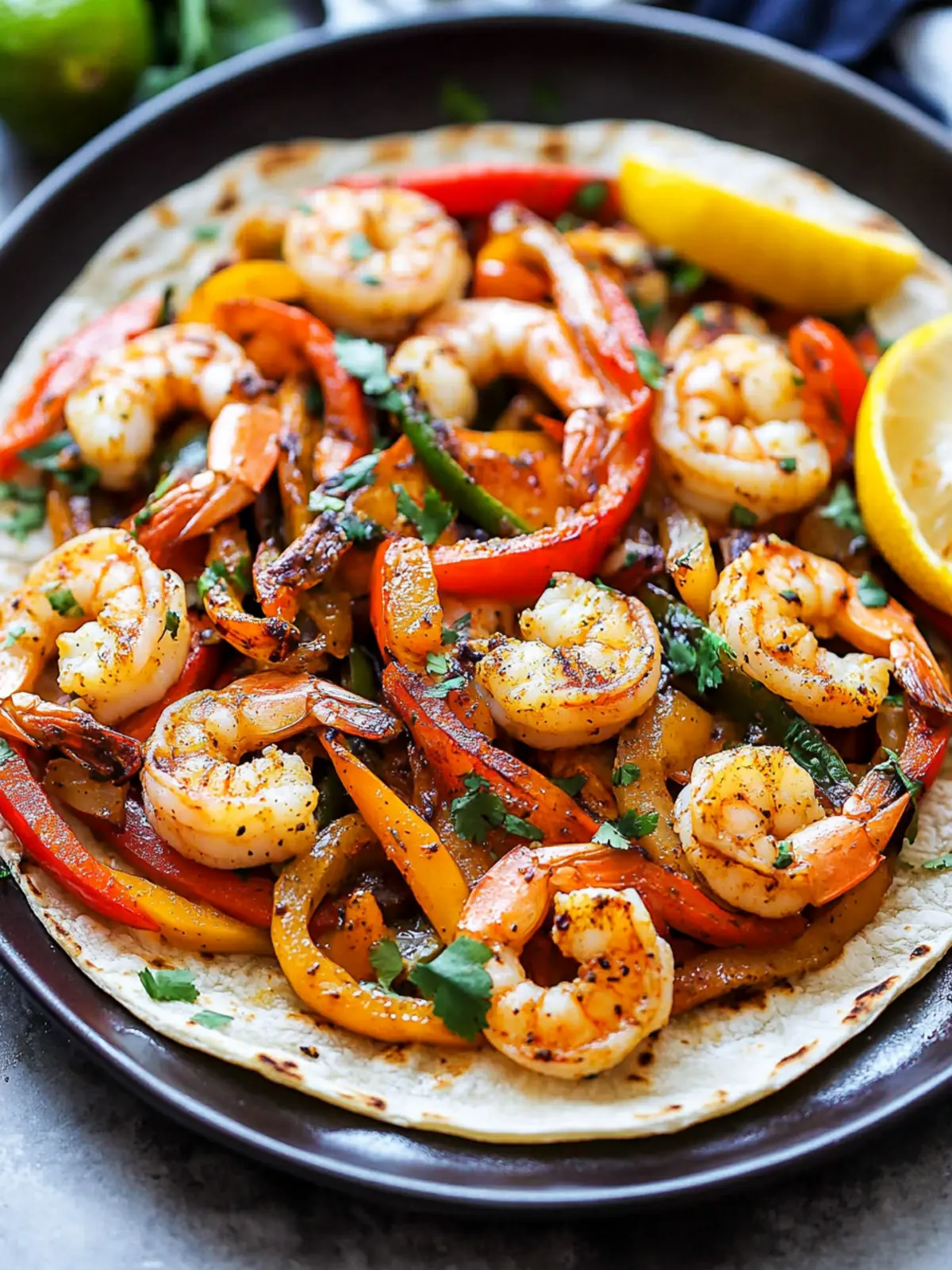 Sizzling Shrimp Fajitas Ready in Just 30 Minutes! 4 Shrimp Fajitas