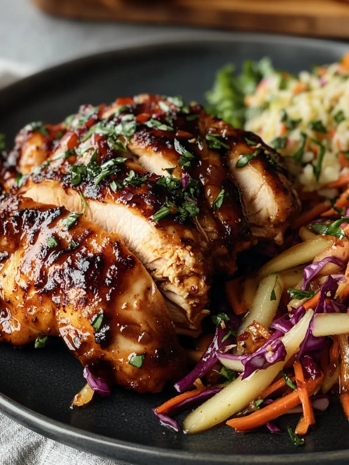 Sticky Apple Cider Chicken with Crisp Autumn Slaw Shines Bright 2 Sticky Apple Cider Chicken with Crisp Autumn Slaw Shines