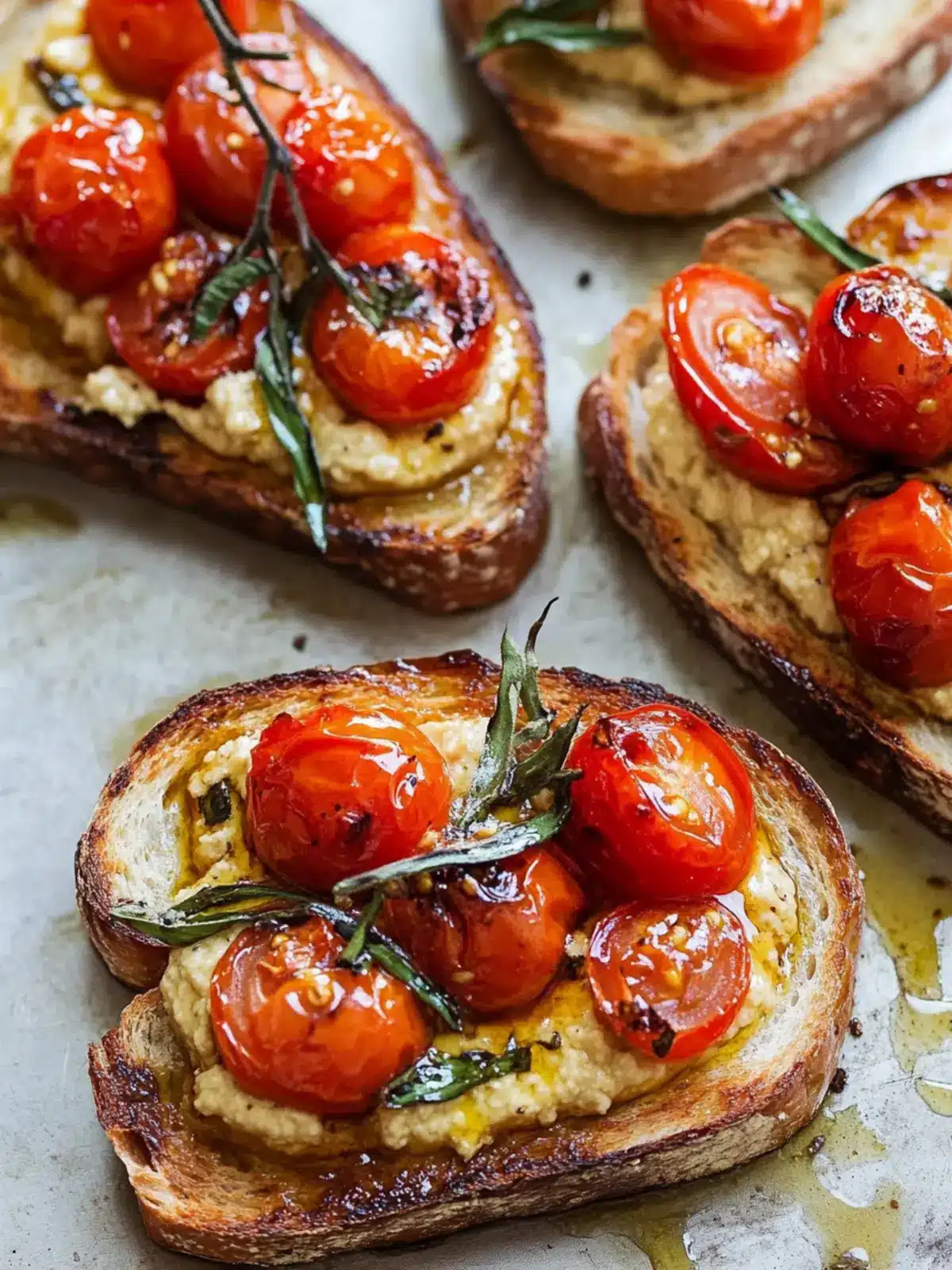 Balsamic Roasted Tomato & Hummus Toast for Instant Bliss 4 BALSAMIC ROASTED TOMATO & HUMMUS TOAST