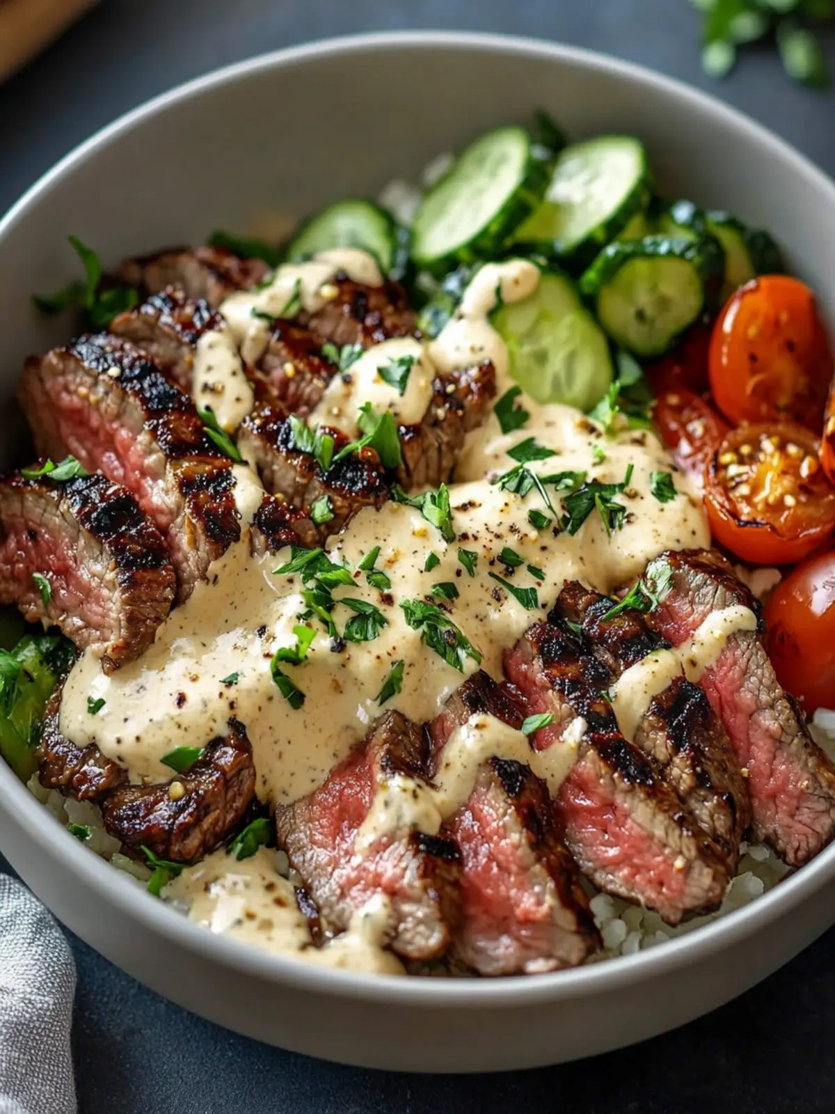 Grilled Steak Bowl with Creamy Sauce: A Flavor Explosion 3 Grilled Steak Bowl Creamy Sauce