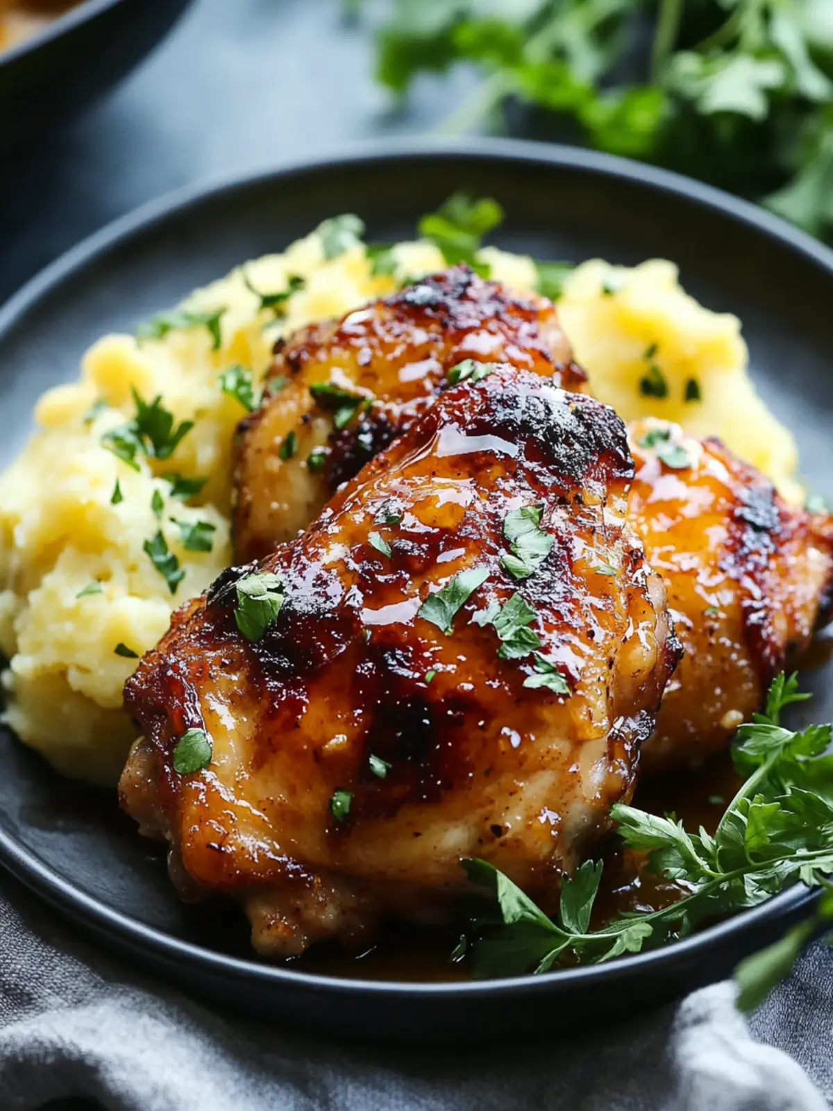 Chipotle Honey Chicken Thighs with Smoky Gouda Mashed Potatoes 4 Chipotle Honey Chicken Thighs With Smoked Gouda Mashed Potatoes