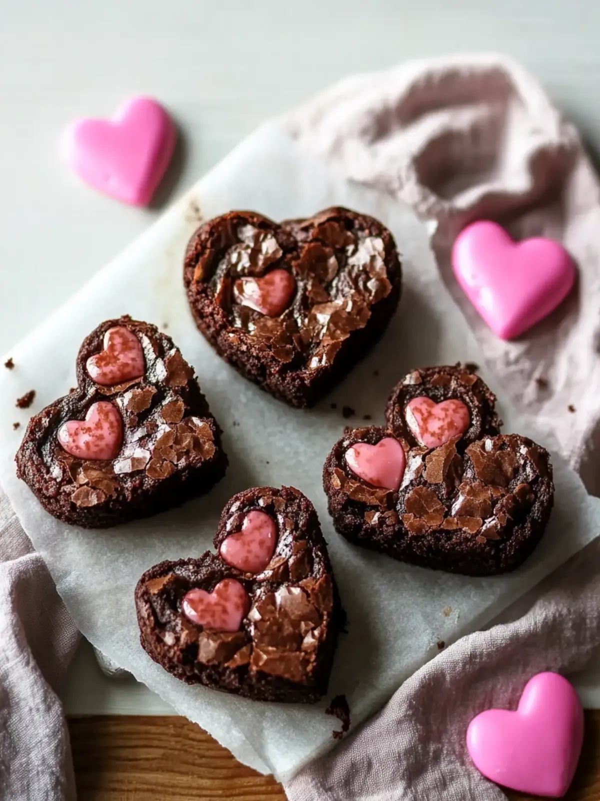 Irresistible Heart Shaped Brownies for Your Sweetest Moments 2 Heart Shaped Brownies