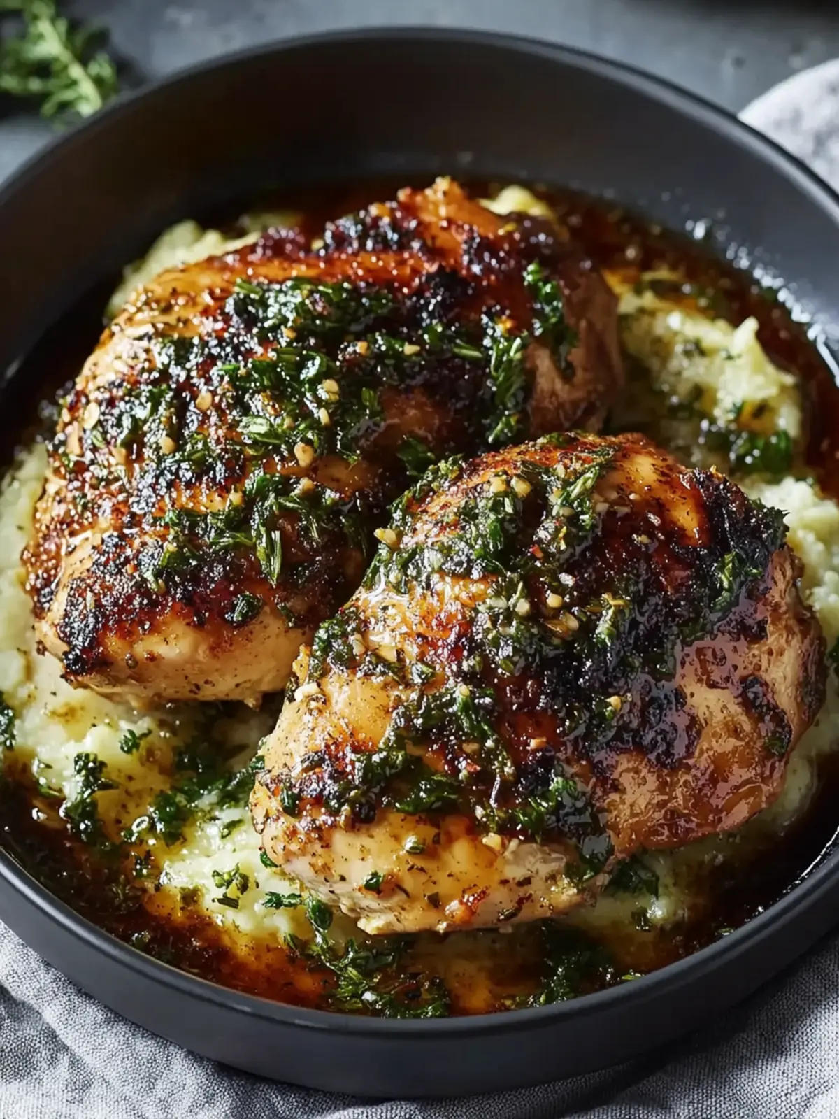 Savory Garlic Herb Chicken with Creamy Mashed Potatoes Bliss 2 Garlic Herb Chicken