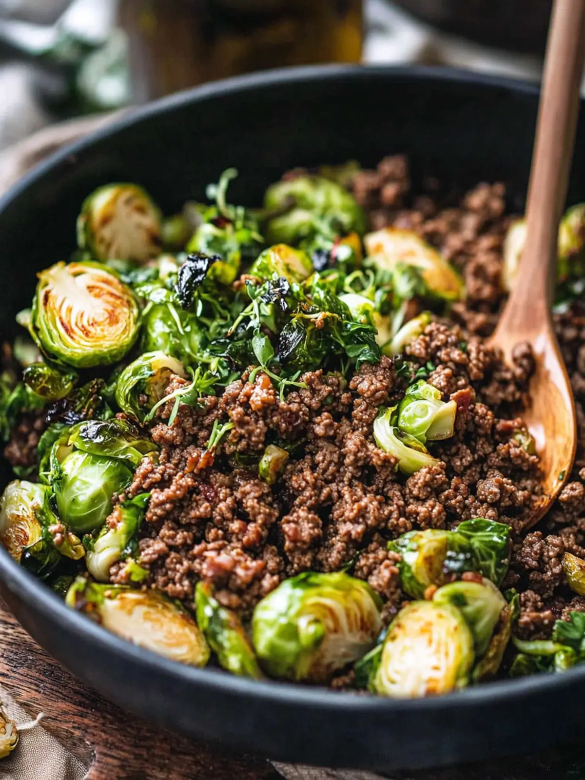 Sweet Chili Ground Beef and Brussels Sprouts in 30 Minutes 5 Ground Beef and Brussels Sprouts
