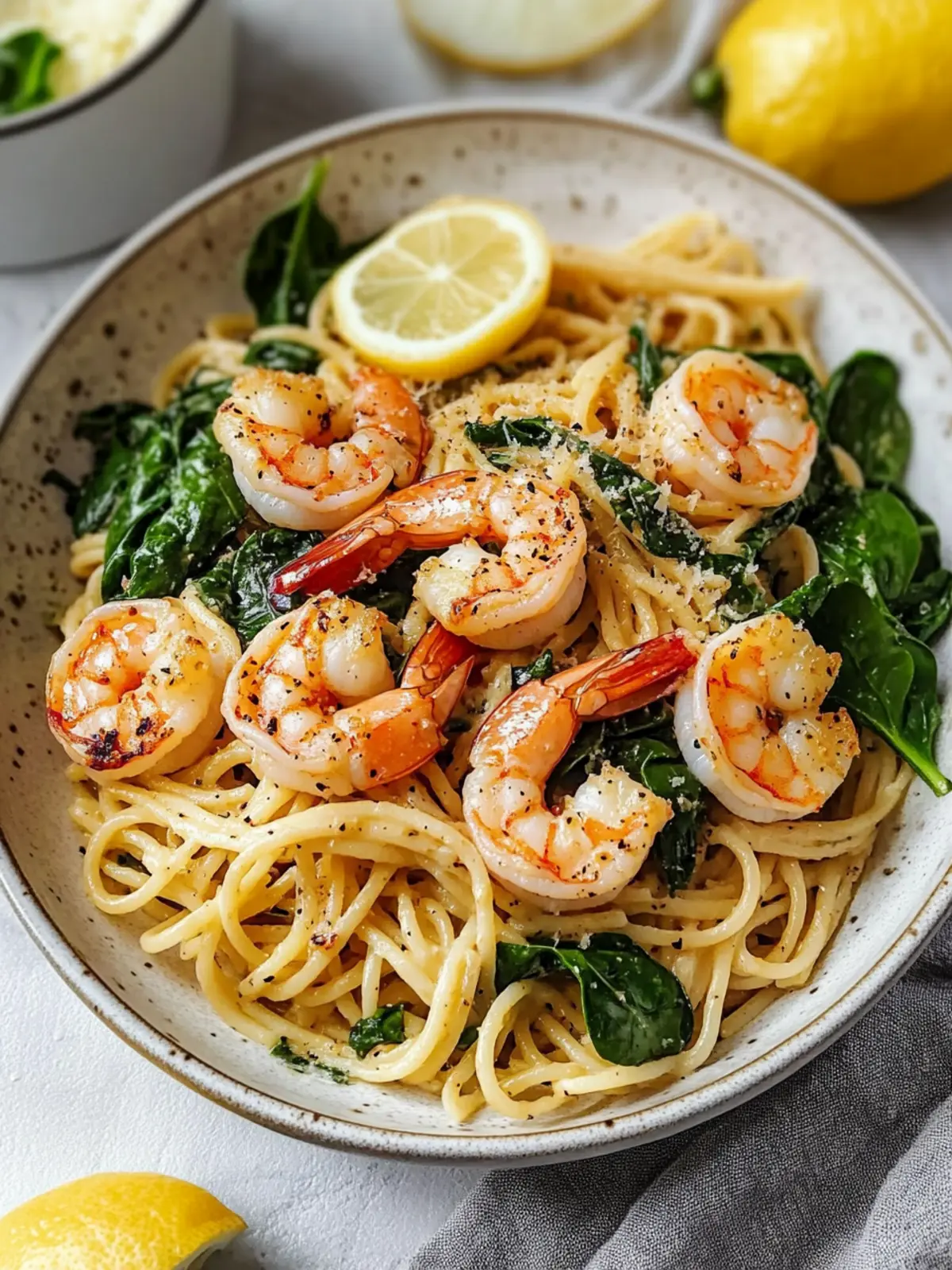 Lemon Garlic Shrimp Pasta With Spinach for a Quick Dinner Joy 3 Lemon Garlic Shrimp Pasta With Spinach