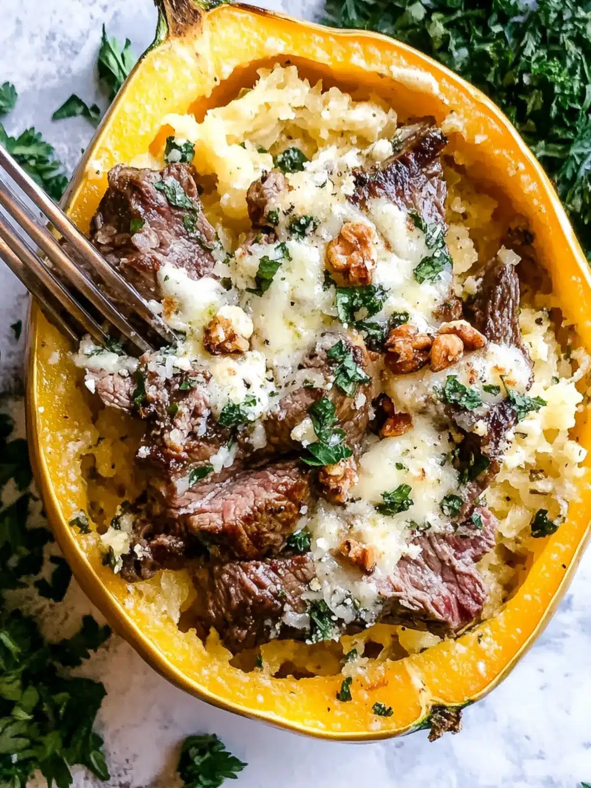 Keto Low Carb Steak Gorgonzola Alfredo Spaghetti Squash Bliss 5 Keto Low Carb Steak Gorgonzola Alfredo Spaghetti Squash