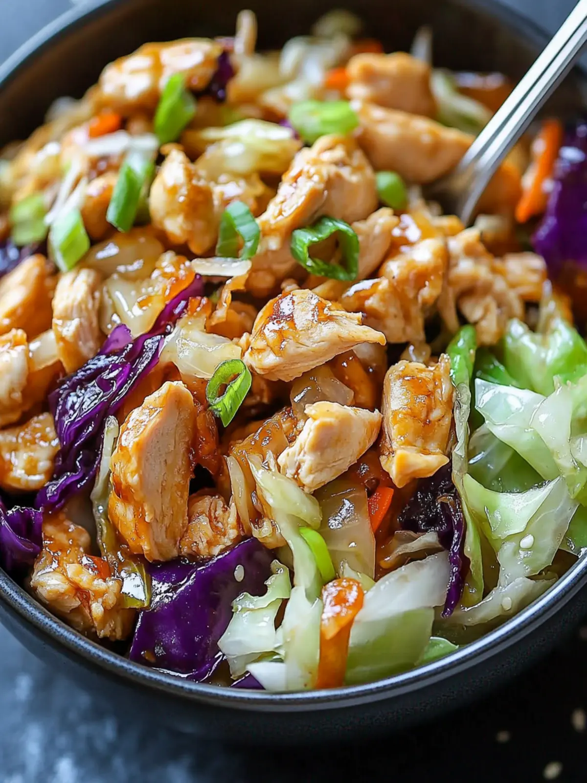 Delicious Egg Roll Bowls with Chicken and Cabbage in 10 Minutes 2 Egg Roll Bowls with Chicken and Cabbage
