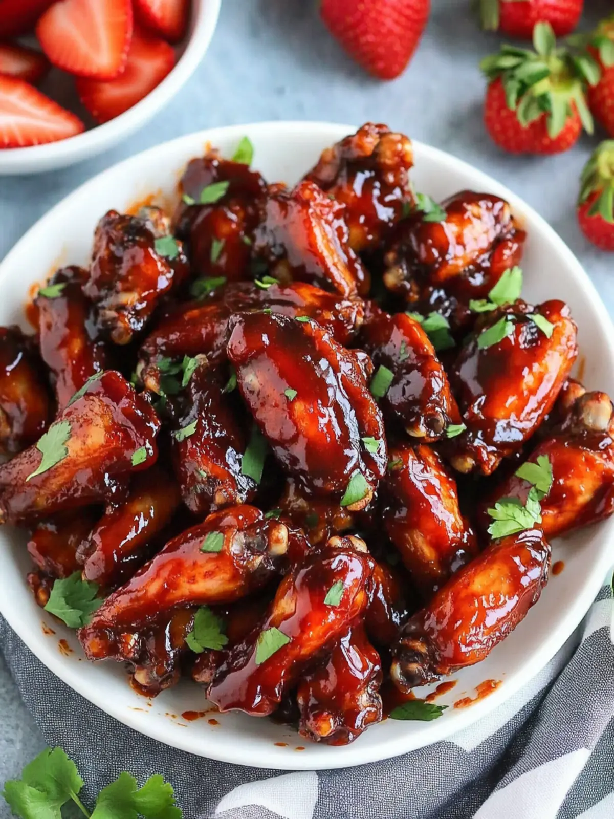 Sticky Strawberry Barbecue Hot Wings for Crispy Delight 2 Sticky Strawberry Barbecue Hot Wings