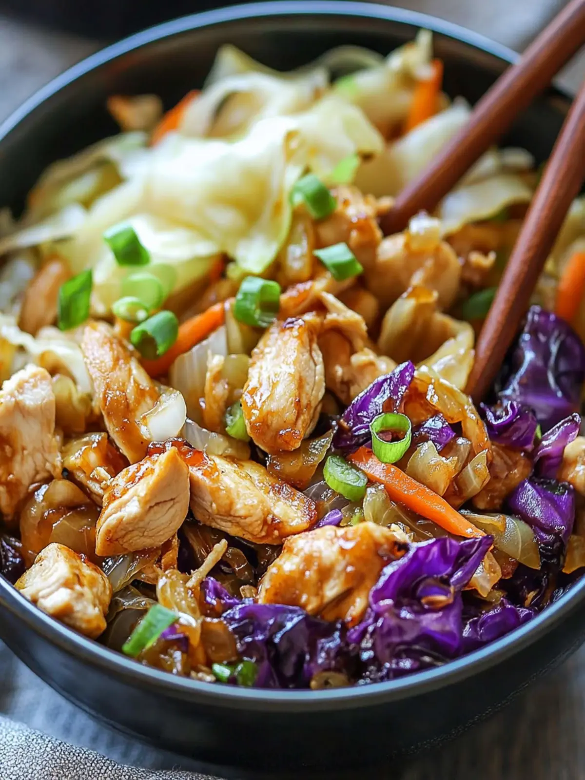 Delicious Egg Roll Bowls with Chicken and Cabbage in 10 Minutes 4 Egg Roll Bowls with Chicken and Cabbage
