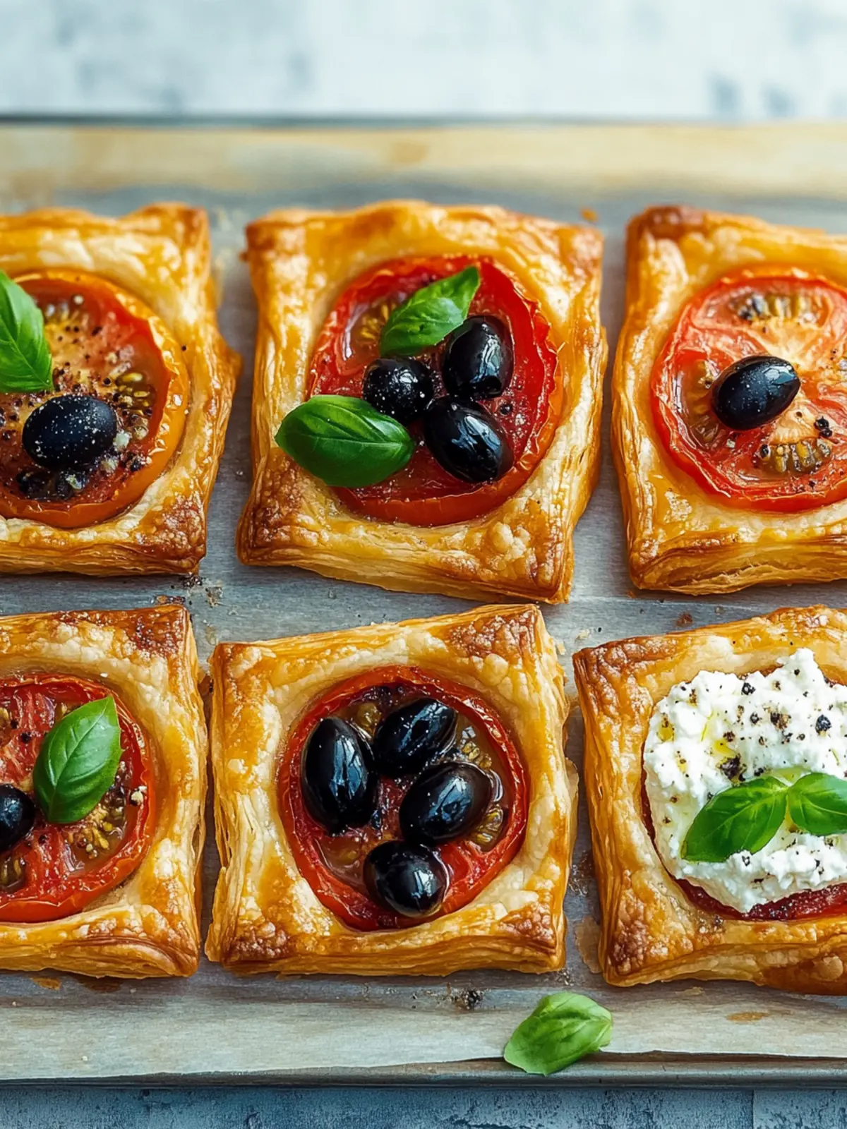 Savory Tomato, Black Olive and Ricotta Puff Tarts Made Easy 4 Tomato, black olive and ricotta puff tarts