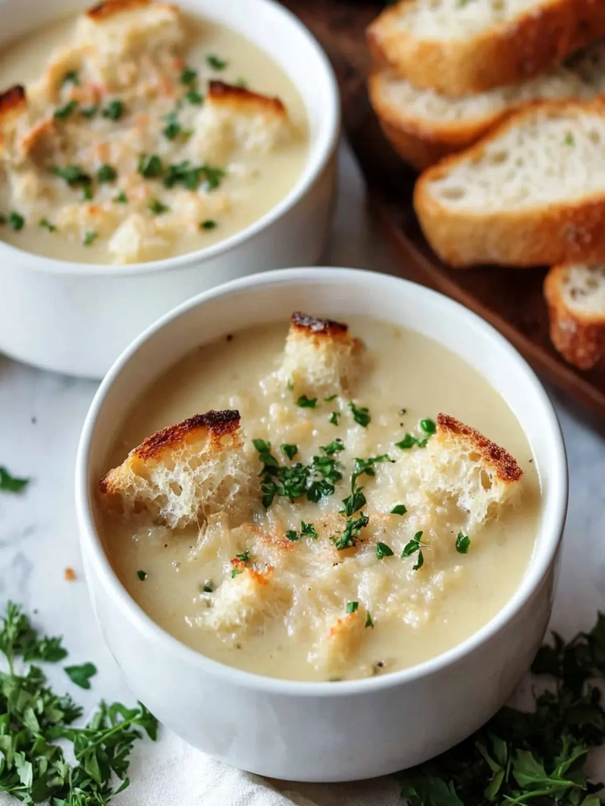 Creamy Garlic Bread Soup: Cozy Comfort for Garlic Lovers 3 Garlic Bread Soup