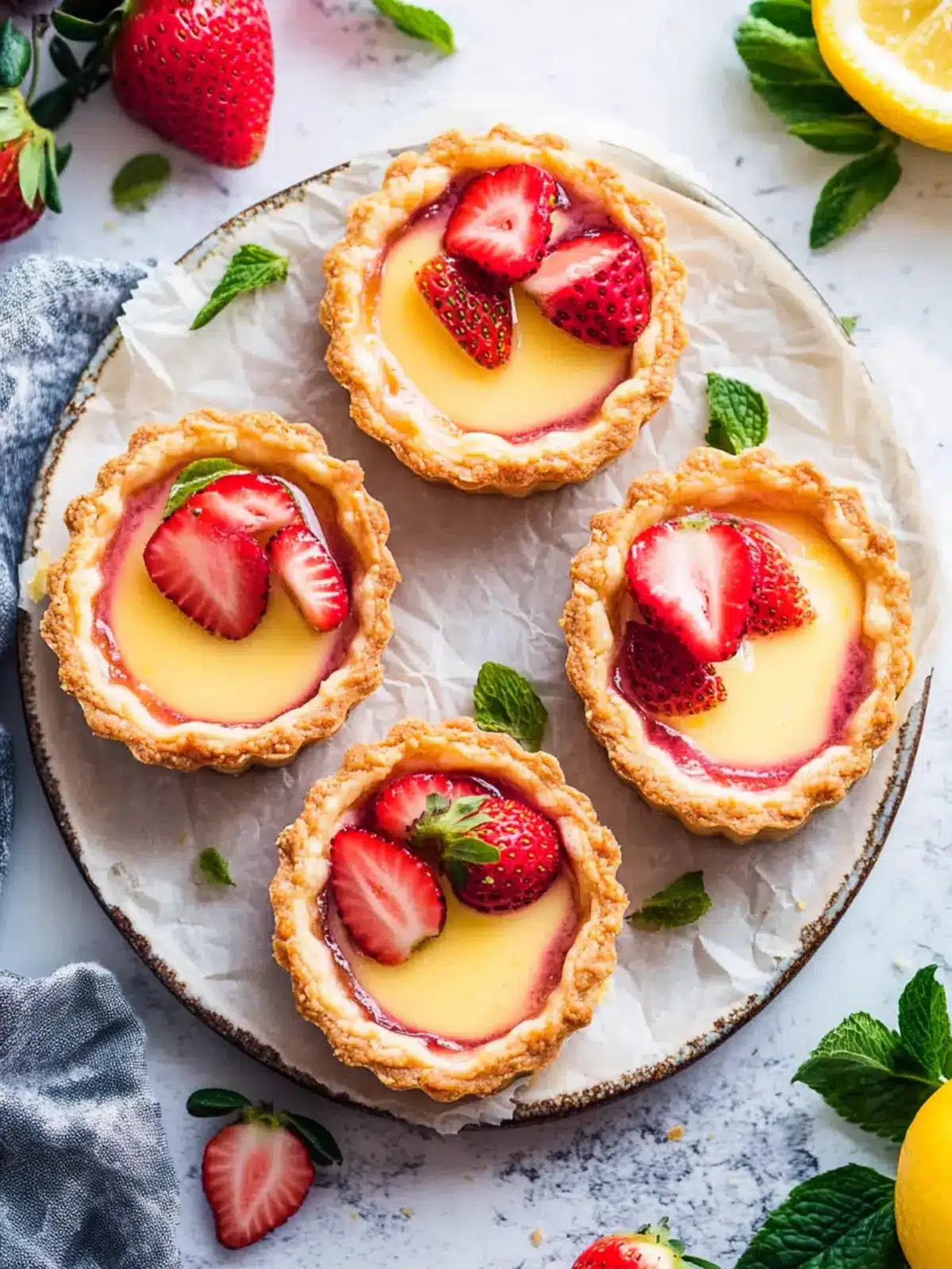 Strawberry Honey Custard Tarts with Lemon Curd Bliss 4 Strawberry Honey Custard Tarts with Lemon Curd