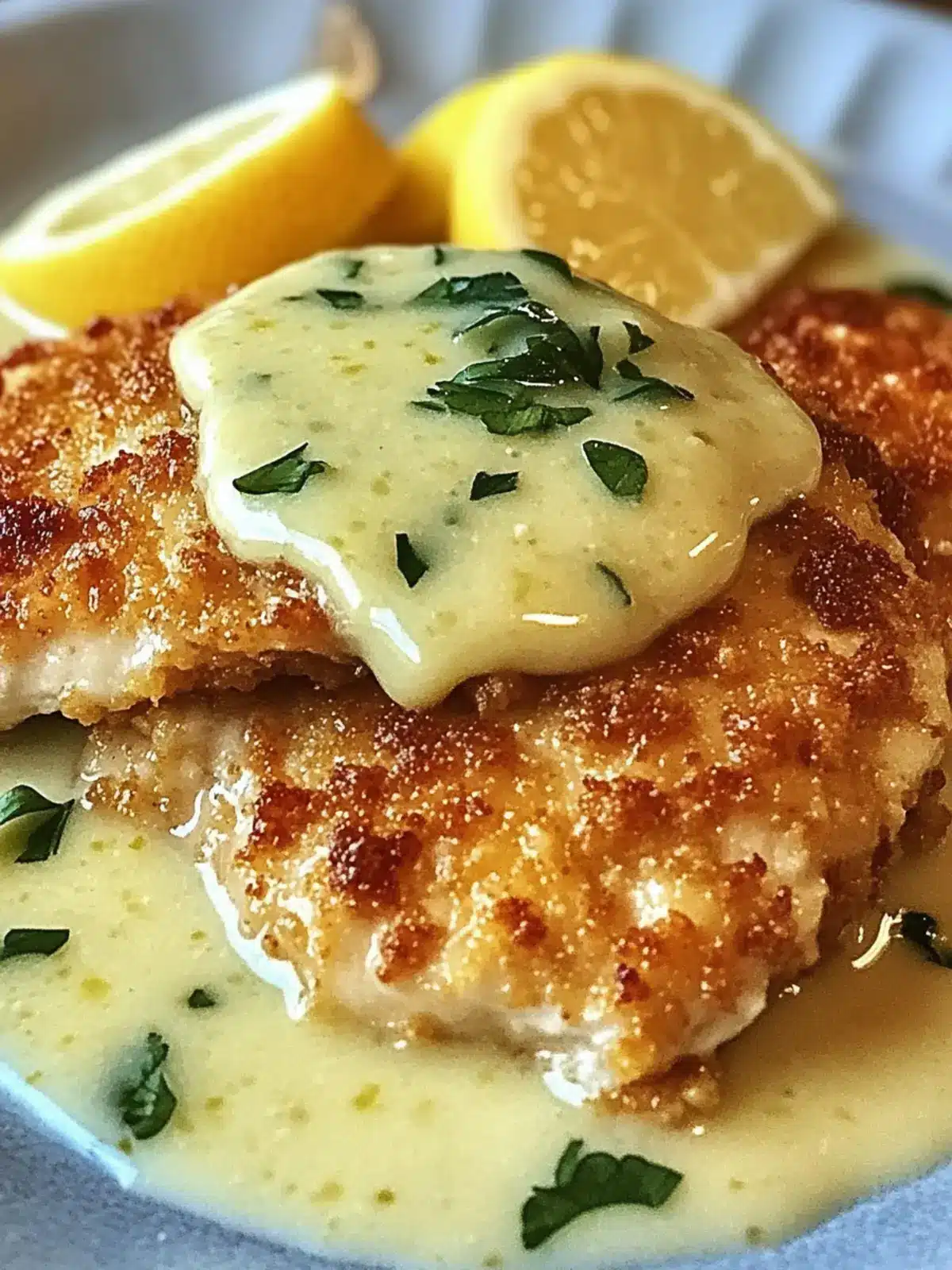 Lemon Pecorino Crusted Chicken: A Creamy Dinner Delight 2 Lemon Pecorino Crusted Chicken with Creamy Lemon Sauce