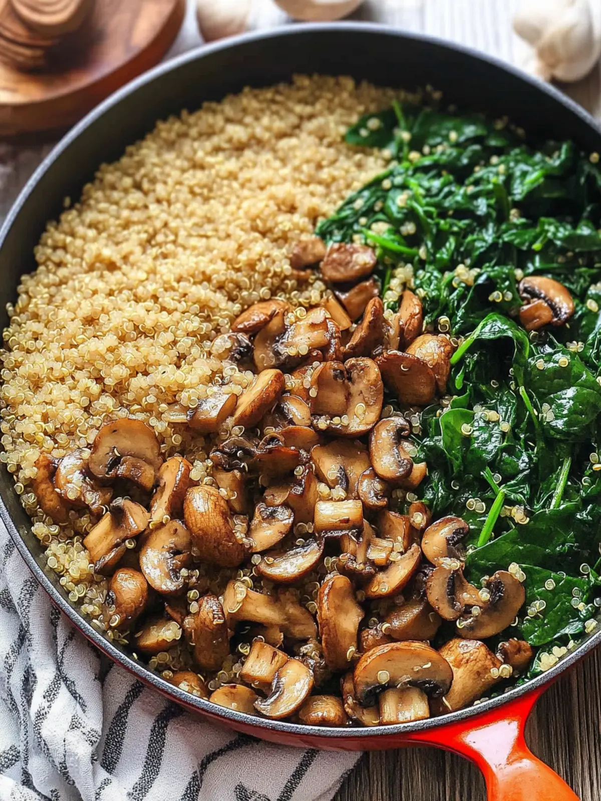 Satisfy Your Cravings with Spinach Mushroom Quinoa Skillet 3 Spinach Mushroom Quinoa Skillet