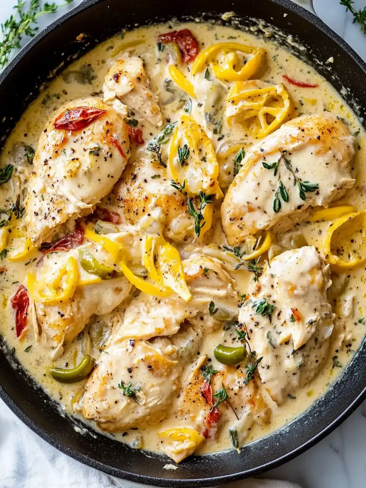 Delicious Creamy Pepperoncini Chicken Skillet in 30 Minutes 2 Creamy Pepperoncini Chicken Skillet