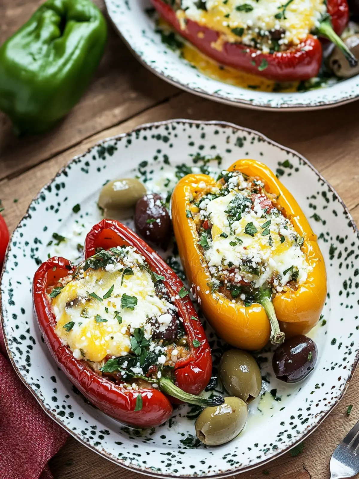 Savory Greek Stuffed Peppers with Cheese & Olives Delight 5 Greek Stuffed Peppers with Cheese & Olives