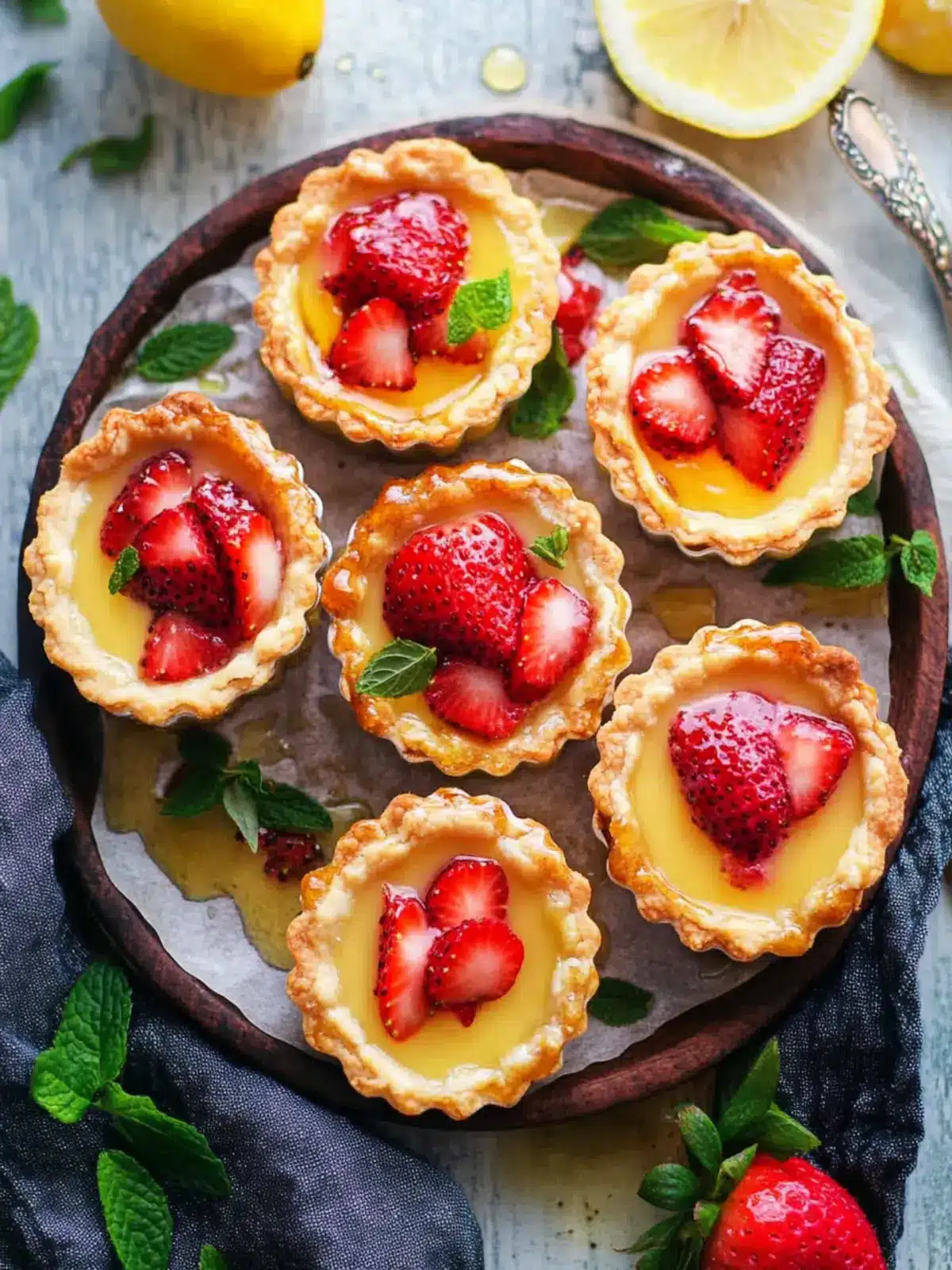 Strawberry Honey Custard Tarts with Lemon Curd Bliss 5 Strawberry Honey Custard Tarts with Lemon Curd