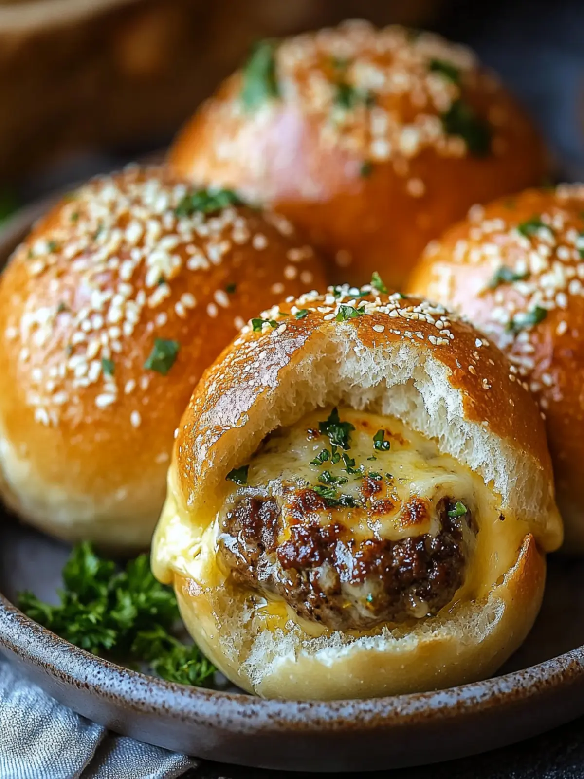 Garlic Parmesan Cheeseburger Bombs: The Ultimate Game Night Snack 3 Garlic Parmesan Cheeseburger Bombs