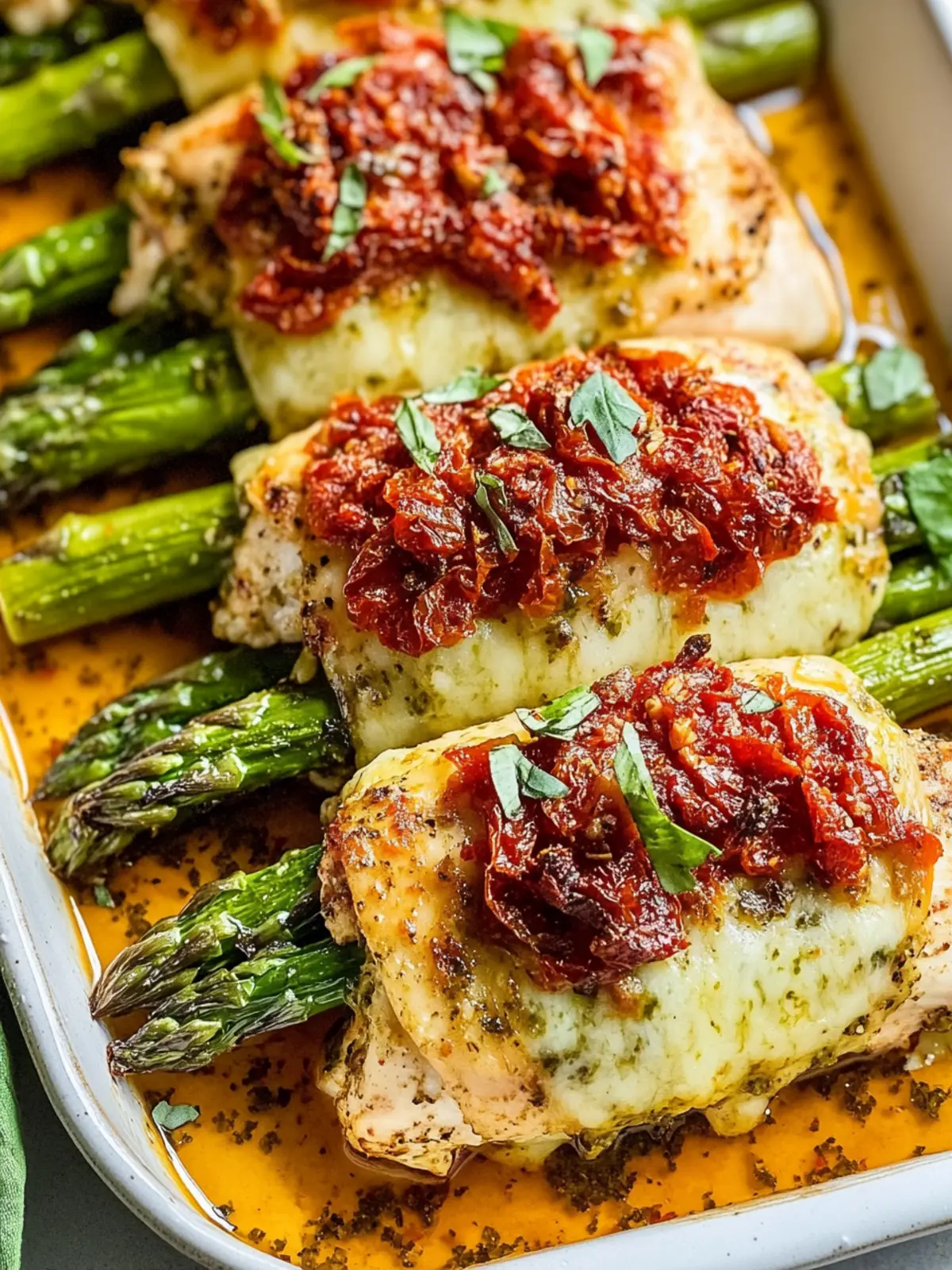 Cheesy Asparagus Stuffed Chicken with Sun-Dried Tomatoes Pesto Delight 4 Cheesy Asparagus Stuffed Chicken with Sun-Dried Tomatoes & Pesto