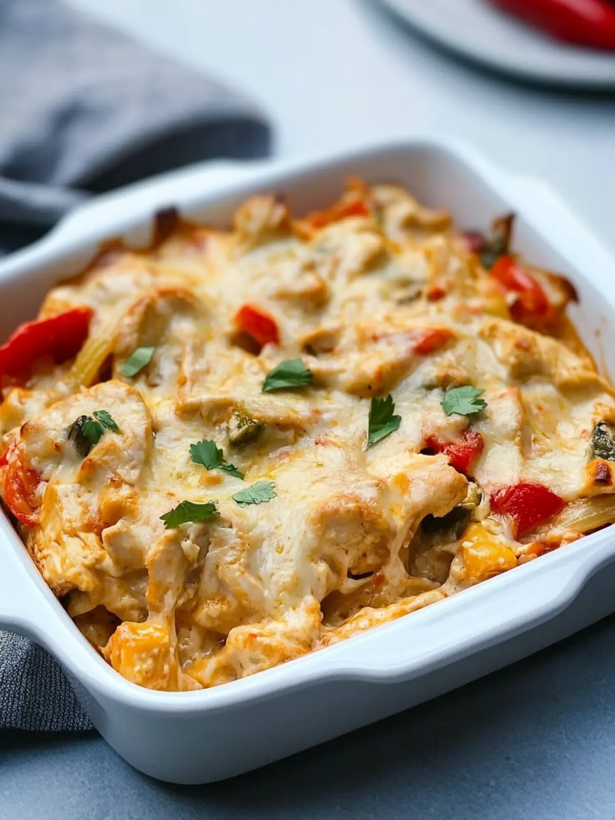 Creamy Chicken Fajita Casserole