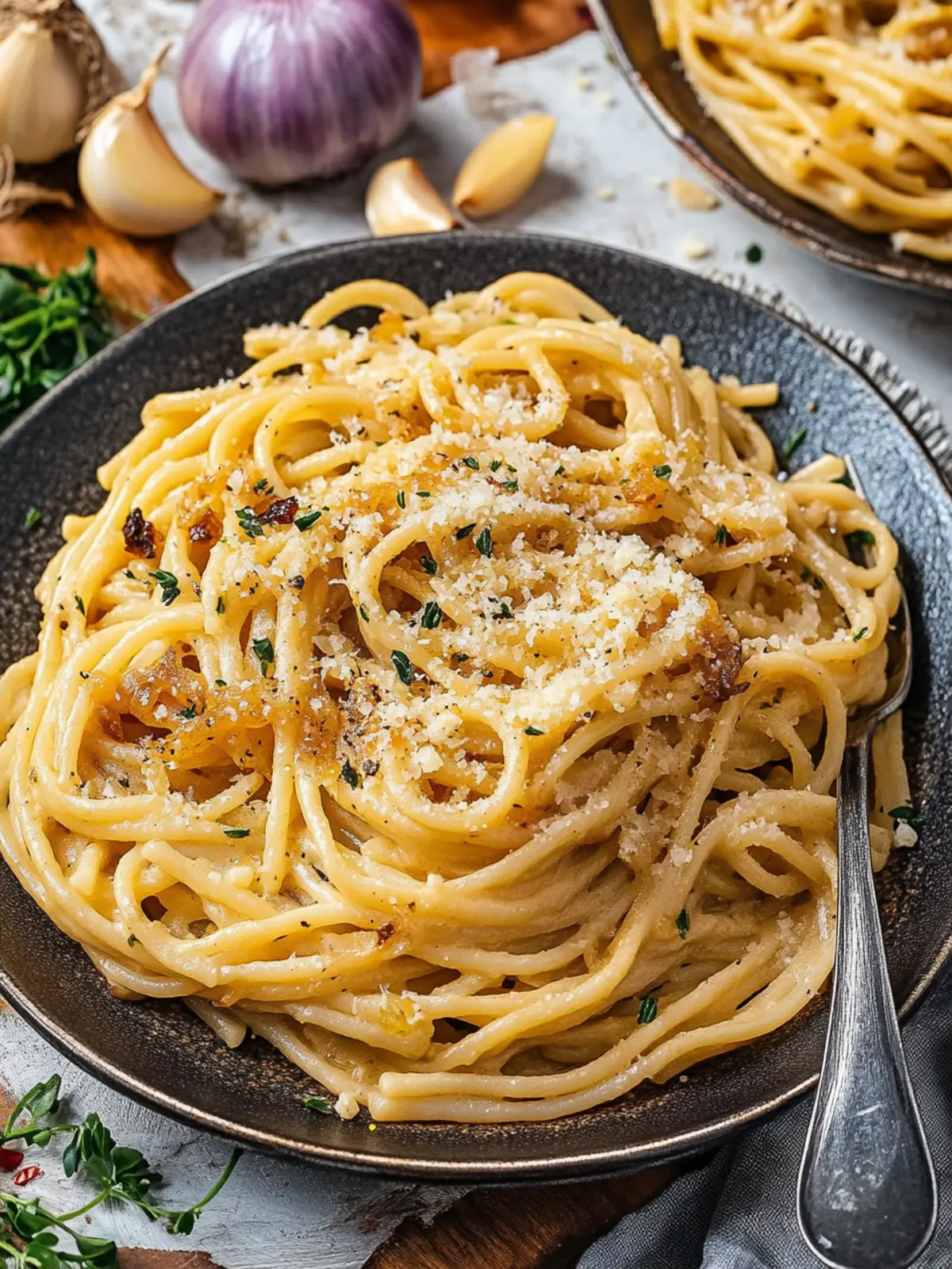 Creamy Vegan Caramelized Onion & Roasted Garlic Pasta Bliss 2 Vegan Caramelized Onion & Roasted Garlic Pasta