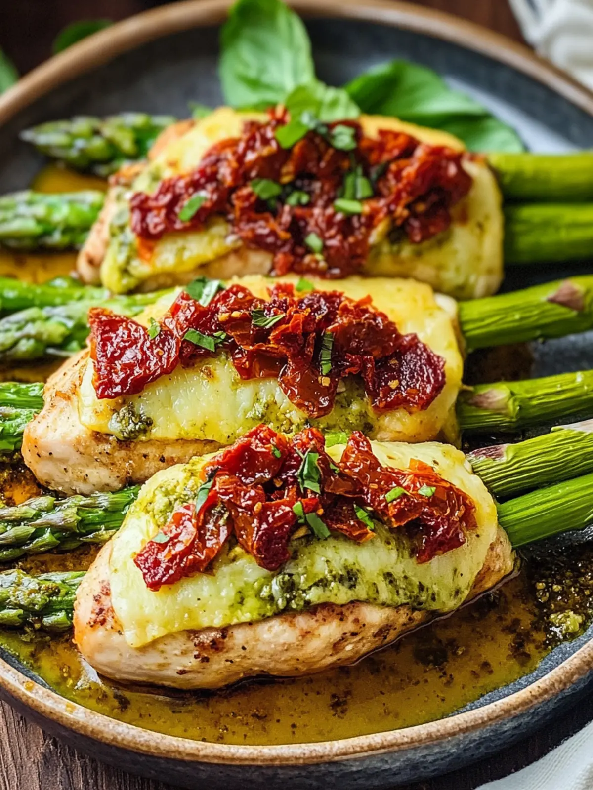 Cheesy Asparagus Stuffed Chicken with Sun-Dried Tomatoes Pesto Delight 3 Cheesy Asparagus Stuffed Chicken with Sun-Dried Tomatoes & Pesto