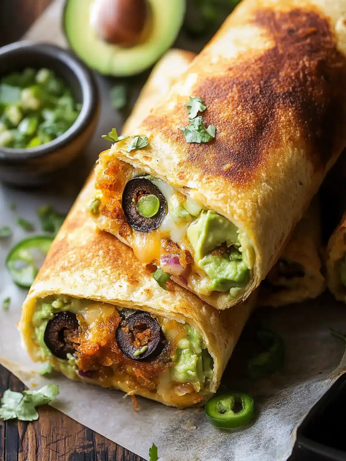 Crispy Cheese Poblano Avocado Burrito for Ultimate Flavor Fusion 3 Crispy Cheese Poblano Avocado Burrito.