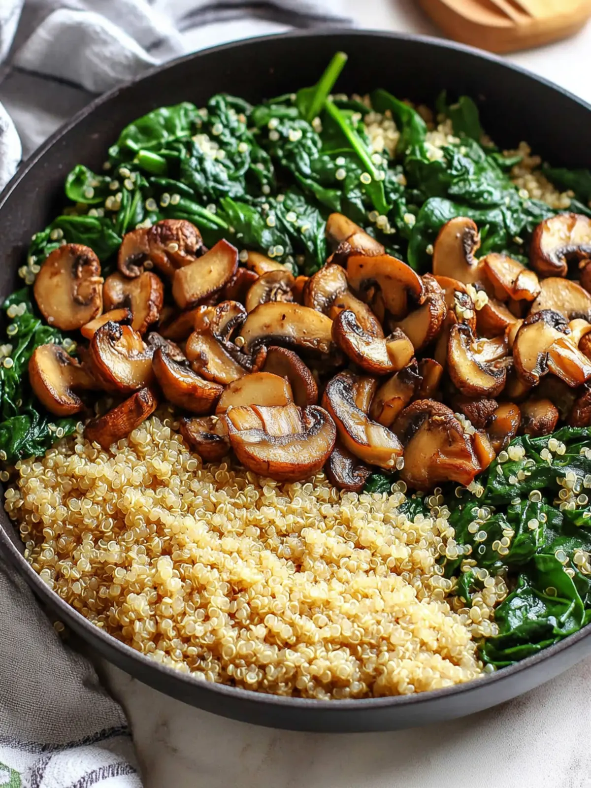Satisfy Your Cravings with Spinach Mushroom Quinoa Skillet 2 Spinach Mushroom Quinoa Skillet