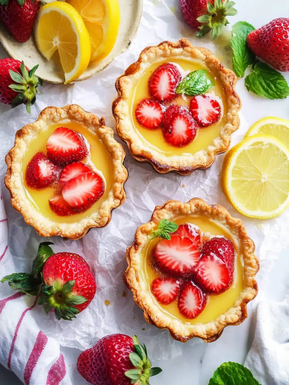 Strawberry Honey Custard Tarts with Lemon Curd Bliss 2 Strawberry Honey Custard Tarts with Lemon Curd