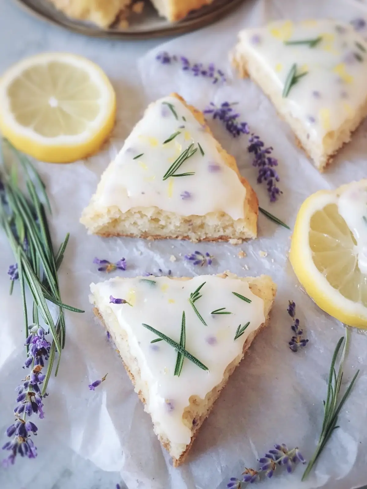 Lavender & Rosemary Scones with Lemon Glaze: A Delightful Treat 5 Lavender & Rosemary Scones + Lemon Glaze