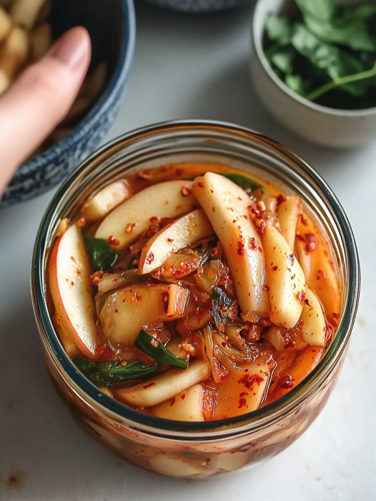 Apple Kimchi Bliss: Quick, Sweet, and Spicy Delight! 2 Apple Kimchi