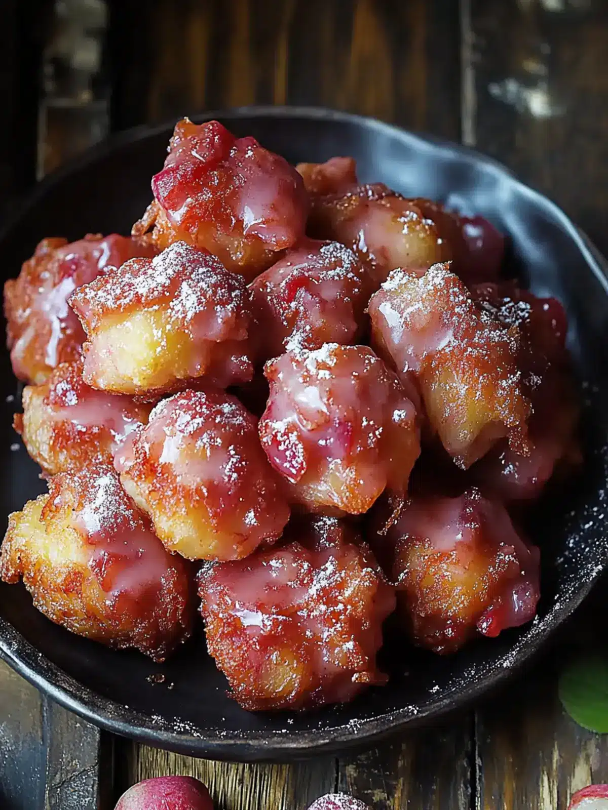 Crispy Rhubarb Fritters with Sweet Vanilla Glaze Delight 2 Rhubarb Fritters