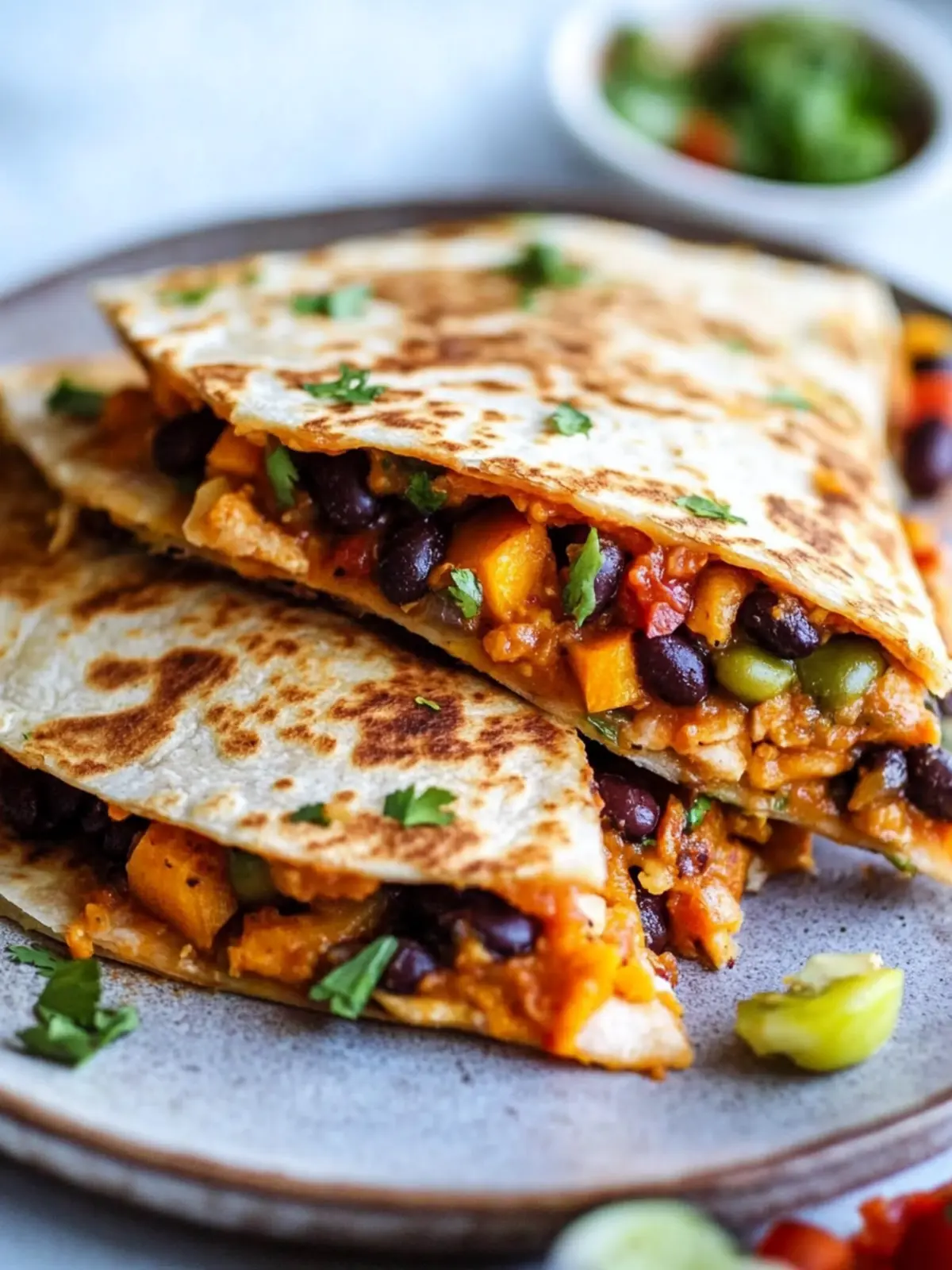 Irresistible Vegetarian Quesadillas with Black Beans & Sweet Potato 2 Vegetarian Quesadillas with Black Beans and Sweet Potato